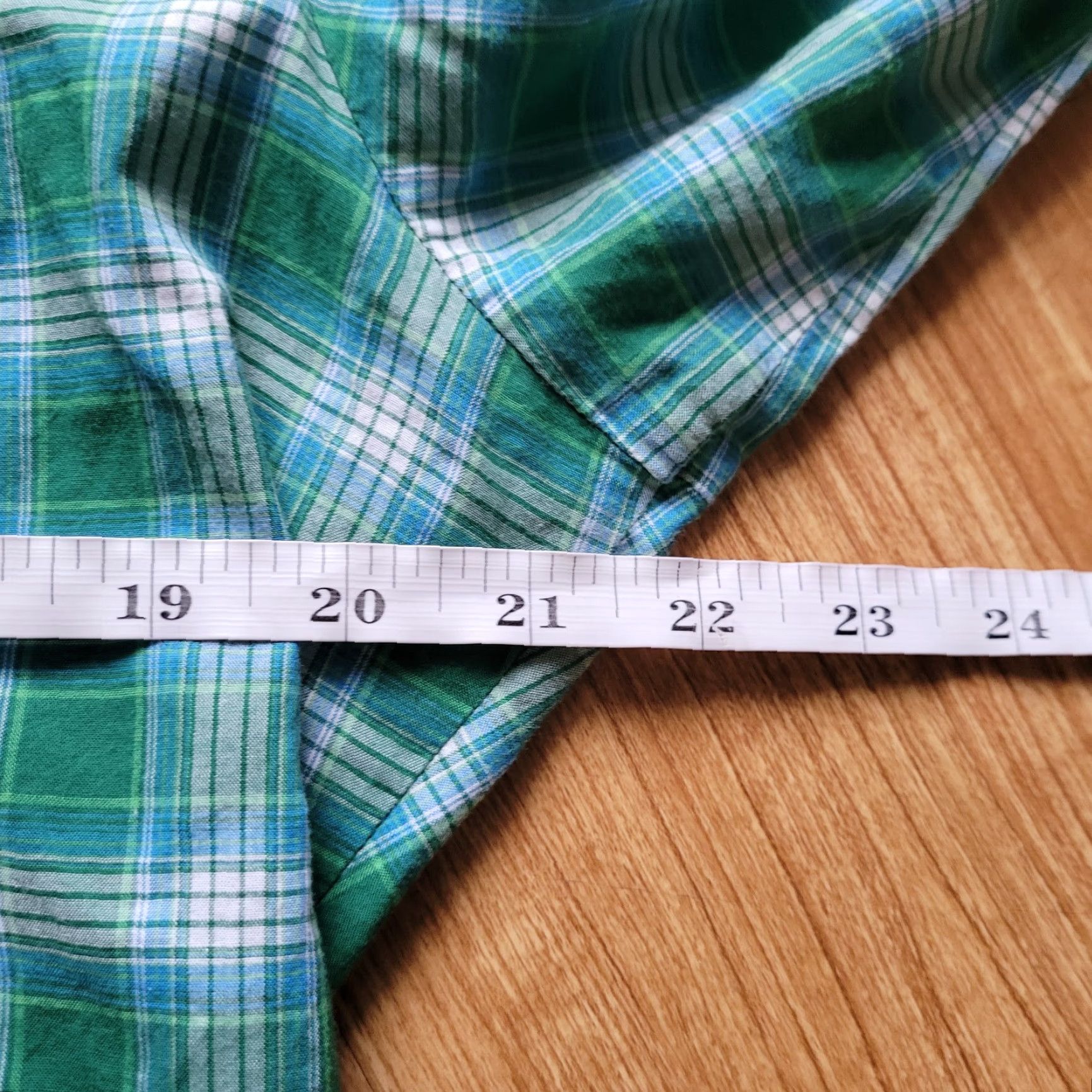 Vintage LL Bean Top Shirt Womens M Green Plaid 1/4 Button Classic Collared Everyday Blouse Knit Cotton Long Sleeve Casual Business Travel Mens? Size M / US 6-8 / IT 42-44 - 5 Thumbnail