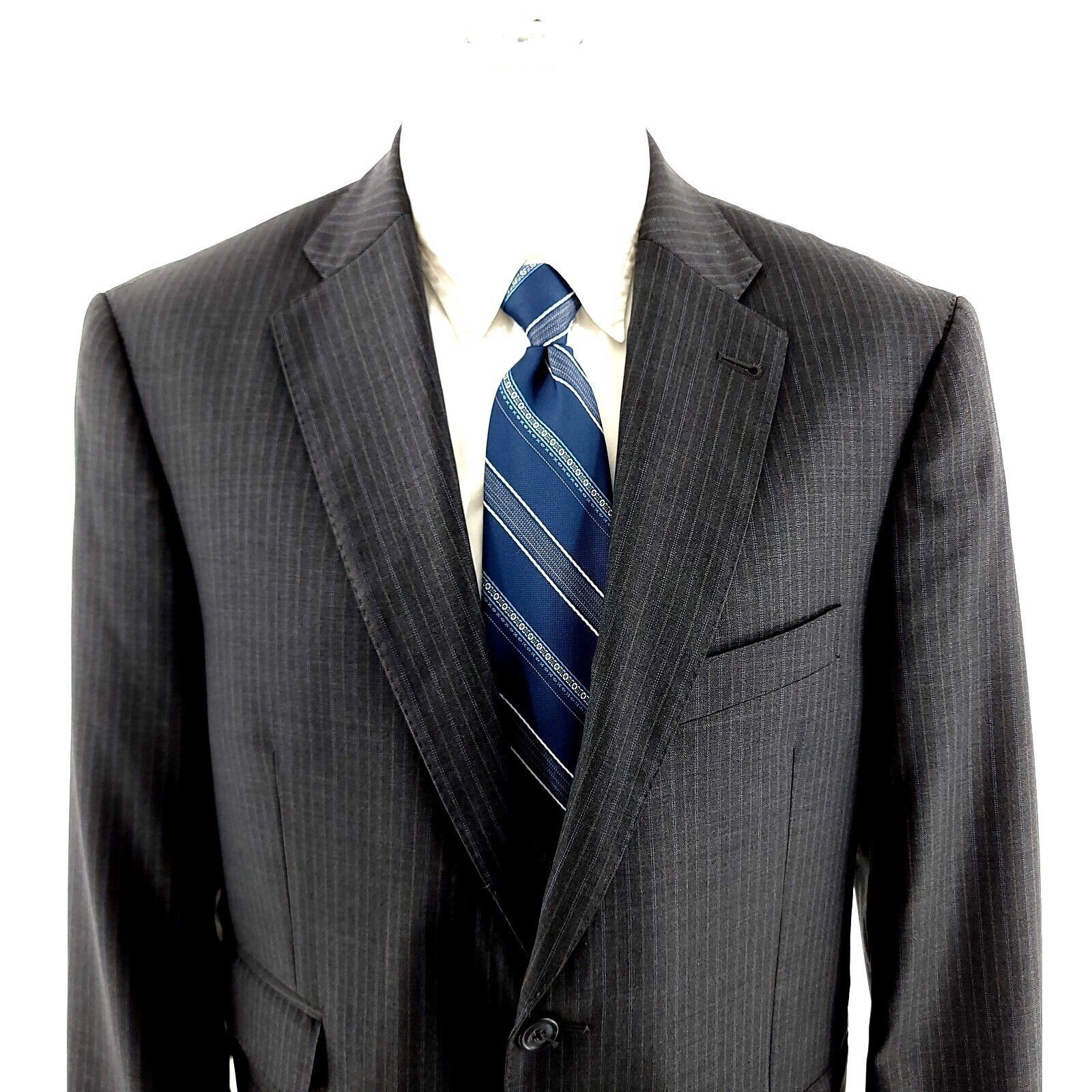 Peter Millar DAMAGED Peter Millar Wool 2 Button Suit Jacket 40S Gray W/ B Size 40S - 1 Thumbnail