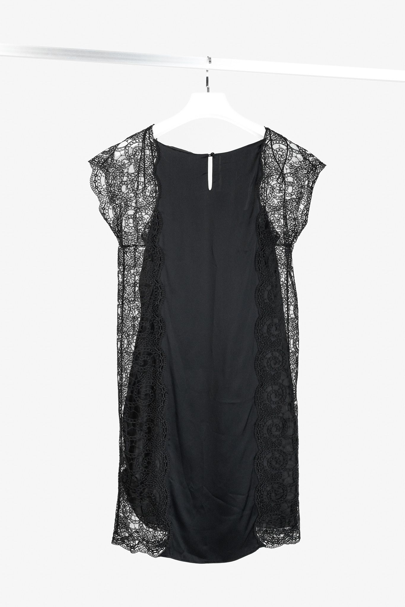 Prada Prada Black Satin Lace-Trim Slip Dress Size M / US 6-8 / IT 42-44 - 2 Thumbnail