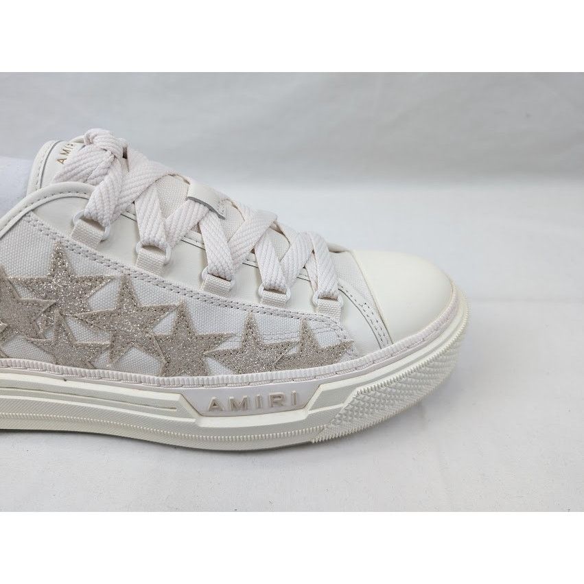 Amiri o1rshd1 Stars Court Low-Top Sneakers in Alabaster Size US 10 / EU 43 - 3 Thumbnail