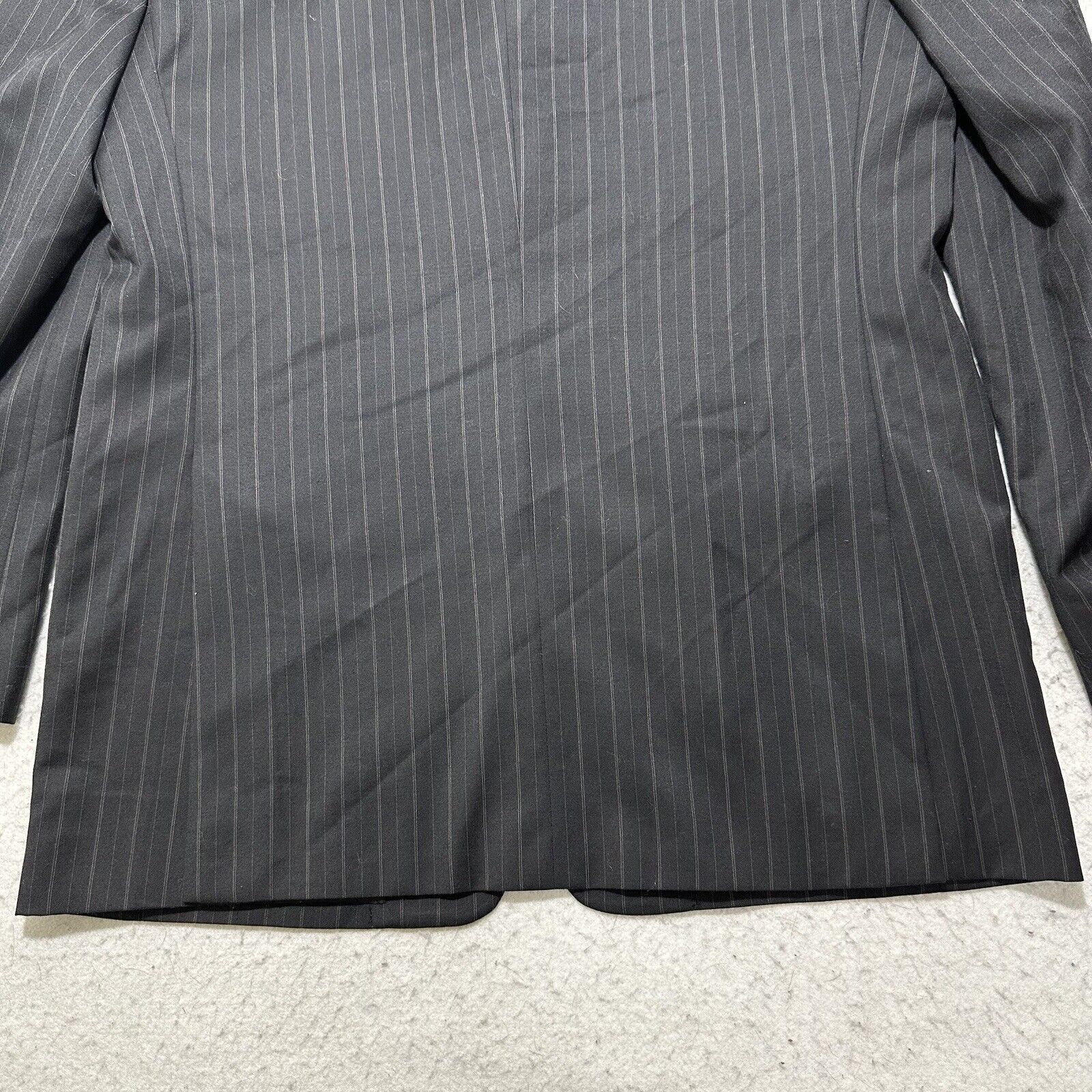 Tasso Elba Tasso Elba 38R Super 110's Wool Suit Jacket Gray Striped Size 38R - 19 Thumbnail