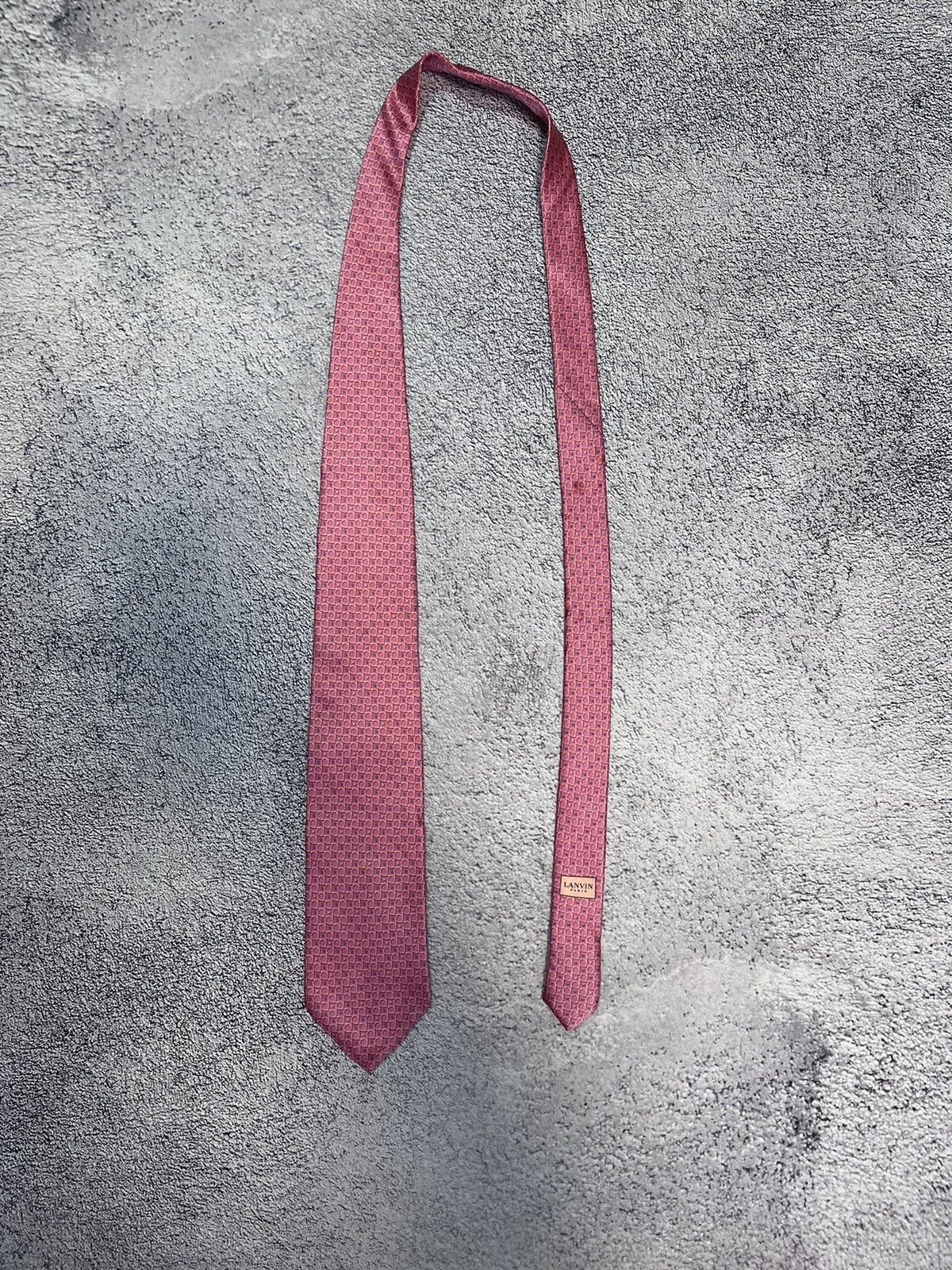 Lanvin Lanvin Paris Men’s Tie 100% Silk Pink Made In France Size ONE SIZE - 8 Thumbnail