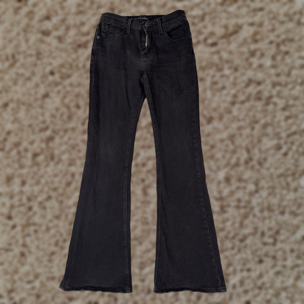 Brandy Melville Brandy Melville Jeans Womens Medium Black Mid Rise Flare Stretch Denim 24x29 Size 32" / US 10 / IT 46 - 1 Thumbnail