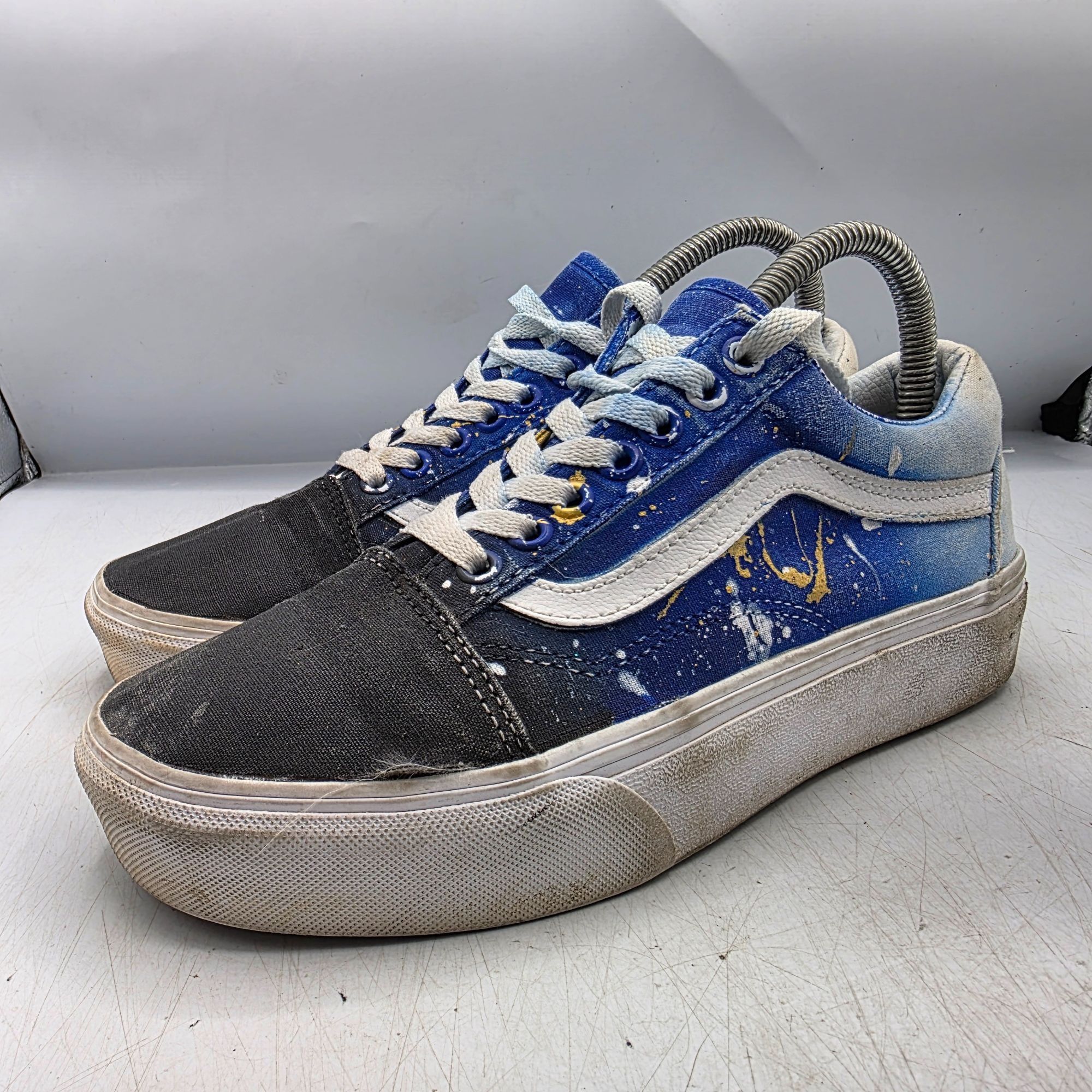 Vans Vans Off The Wall Womens Size 8 Blue Black Sneaker Shoes Wal Size US 8 / IT 38 - 3 Thumbnail