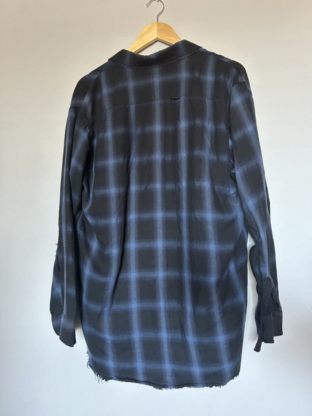 Saint Laurent Paris Saint Laurent Paris Black & Blue Distressed Flannel Size US XS / EU 42 / 0 - 13 Thumbnail