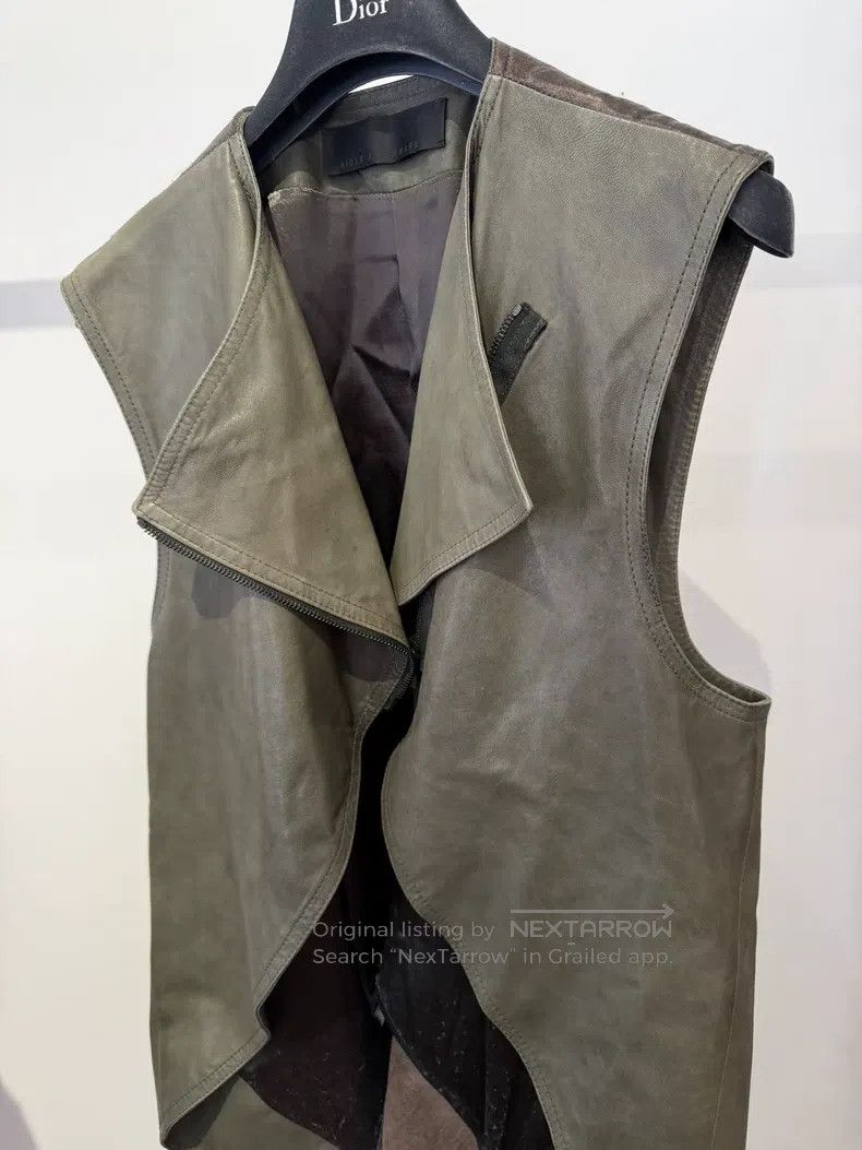 Haider Ackermann Haider Ackermann Olive Green Lamb Vest Size US XXS / EU 40 - 2 Thumbnail