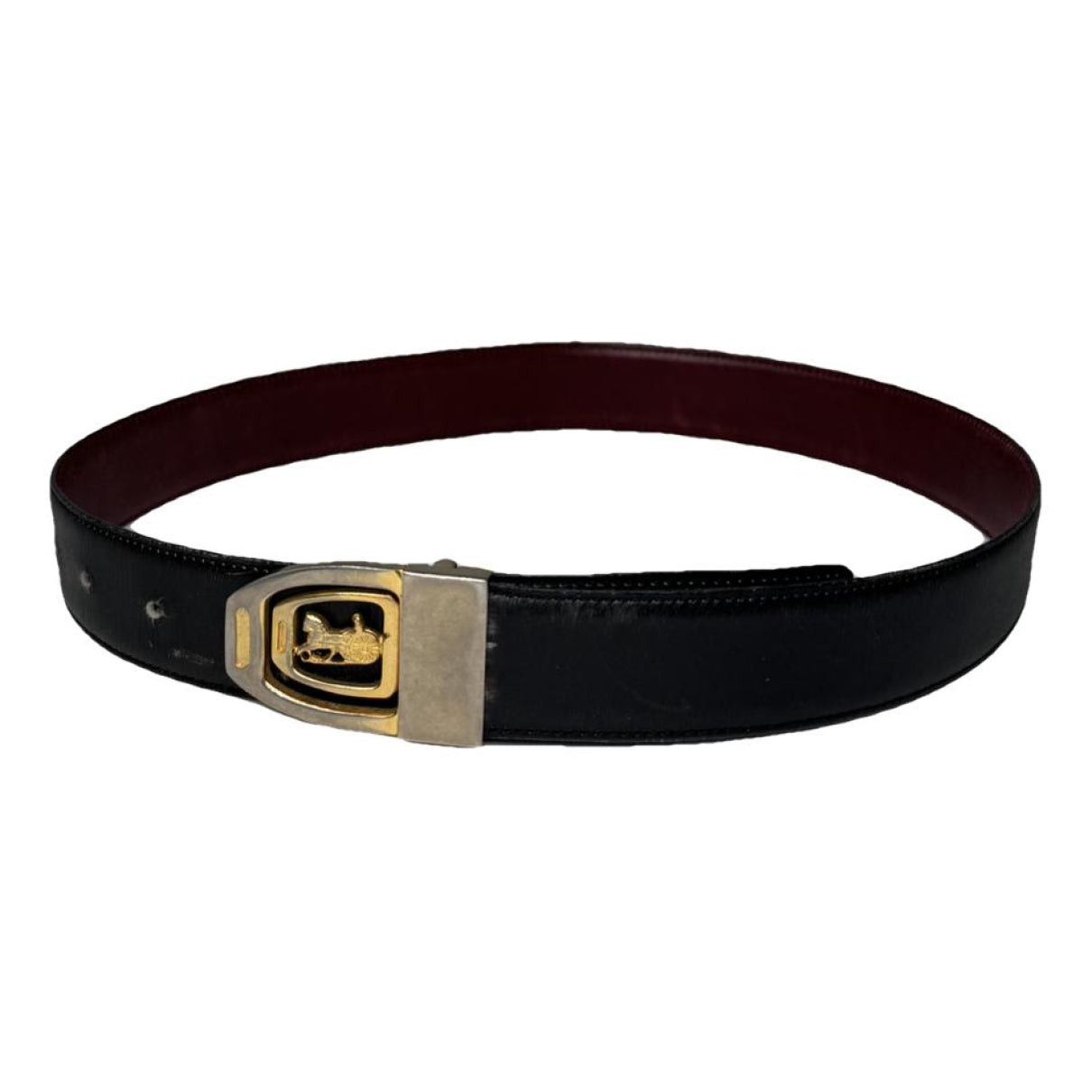 Celine Triomphe Black Leather Belt Size ONE SIZE - 1 Thumbnail