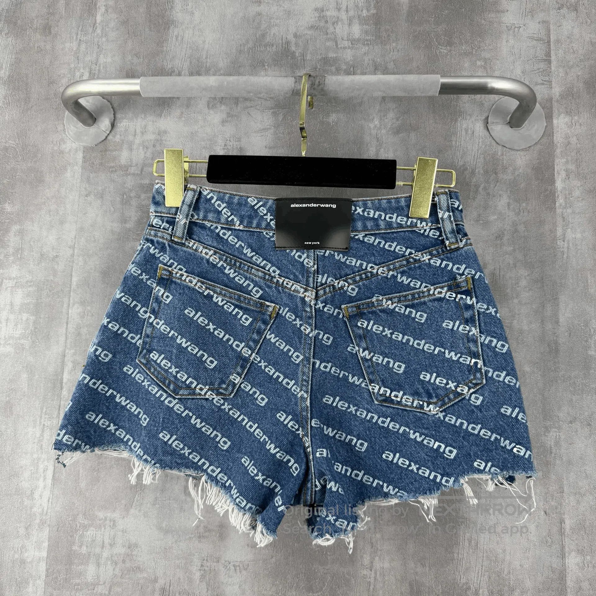 Alexander Wang Alexander Wang Logo Distressed Denim Shorts. Size 24" / US 00 / IT 34 - 3 Thumbnail