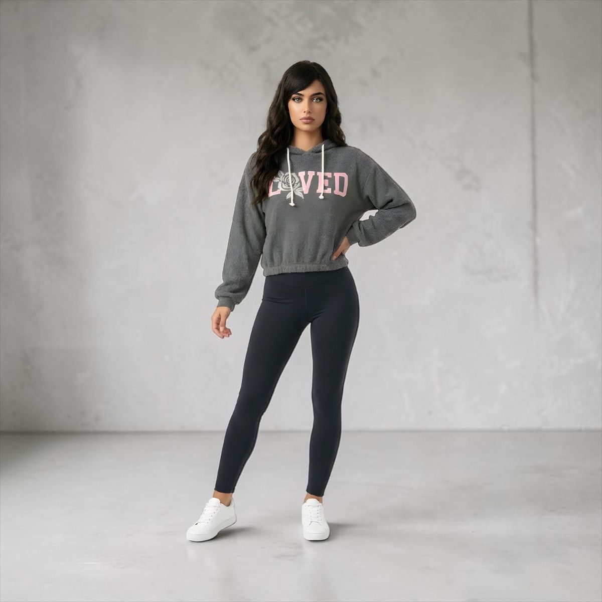 Other PJ Salvage Women’s Gray Pink Embroidered Print Hoodie Sz M Size M / US 6-8 / IT 42-44 - 3 Thumbnail