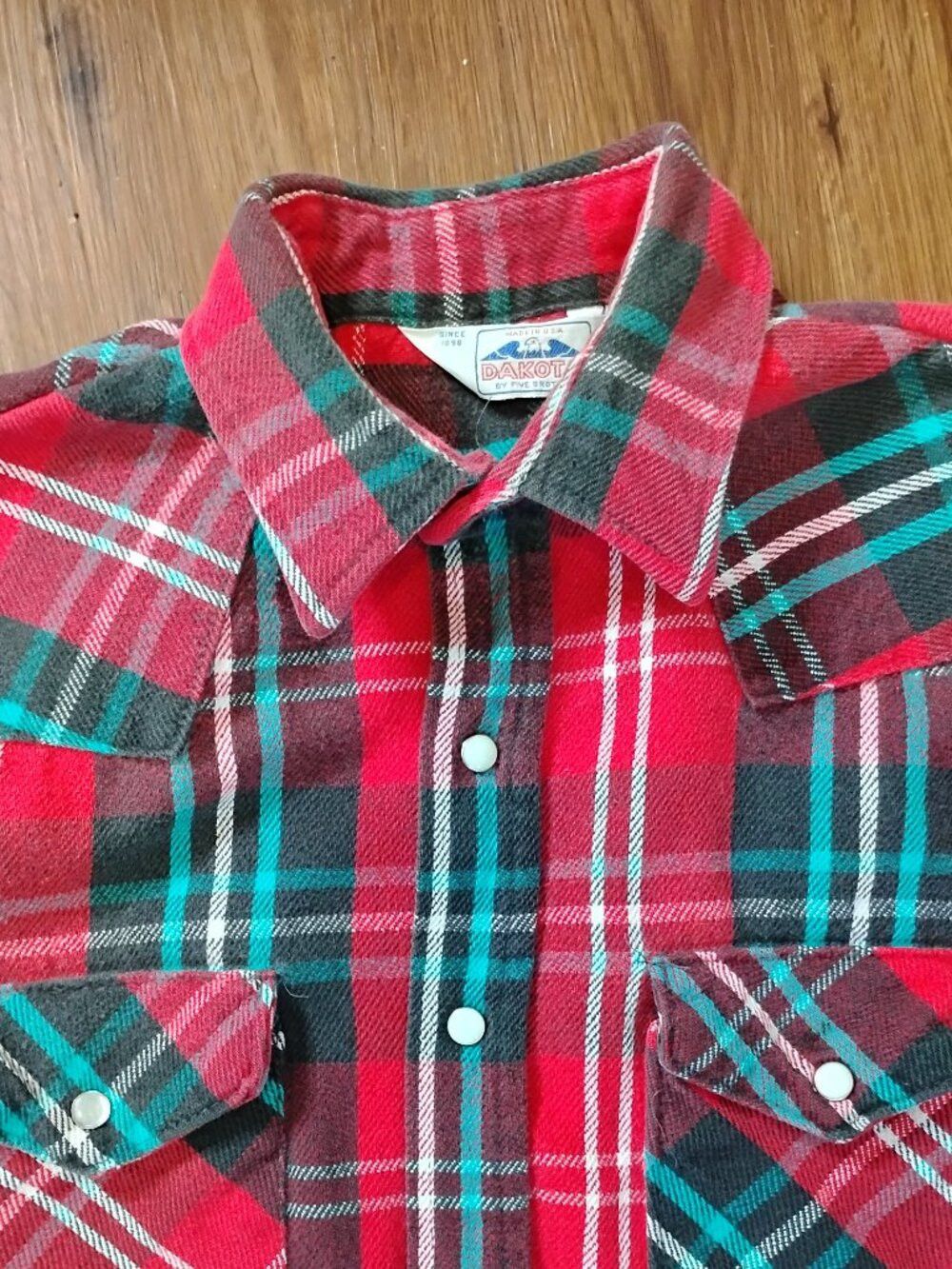 FiveBrother Vintage Dakota Five Brother Flannel Button Shirt Size US M / EU 48-50 / 2 - 1 Thumbnail