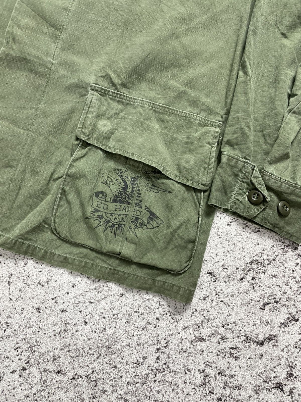 Ed Hardy Vintage US Army Ed Hardy Military Jungle Fatigue Jacket Size US M / EU 48-50 / 2 - 3 Thumbnail