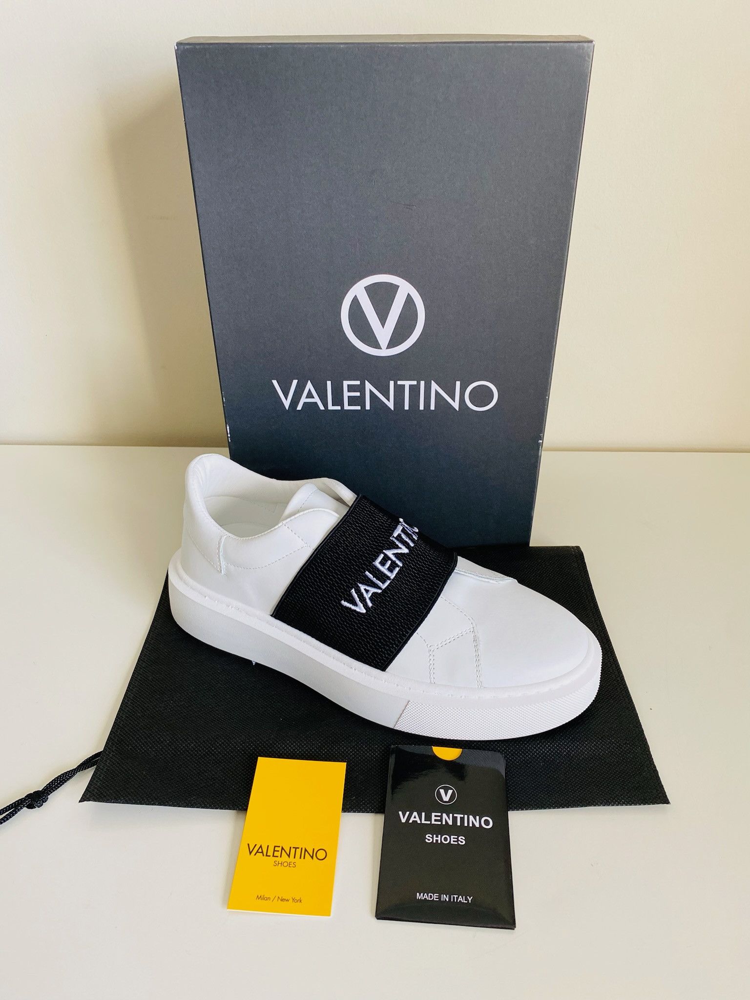 Mario Valentino Mario Valentino White Leather Logo Band Sneakers Size US 6.5 / IT 36.5 - 5 Thumbnail