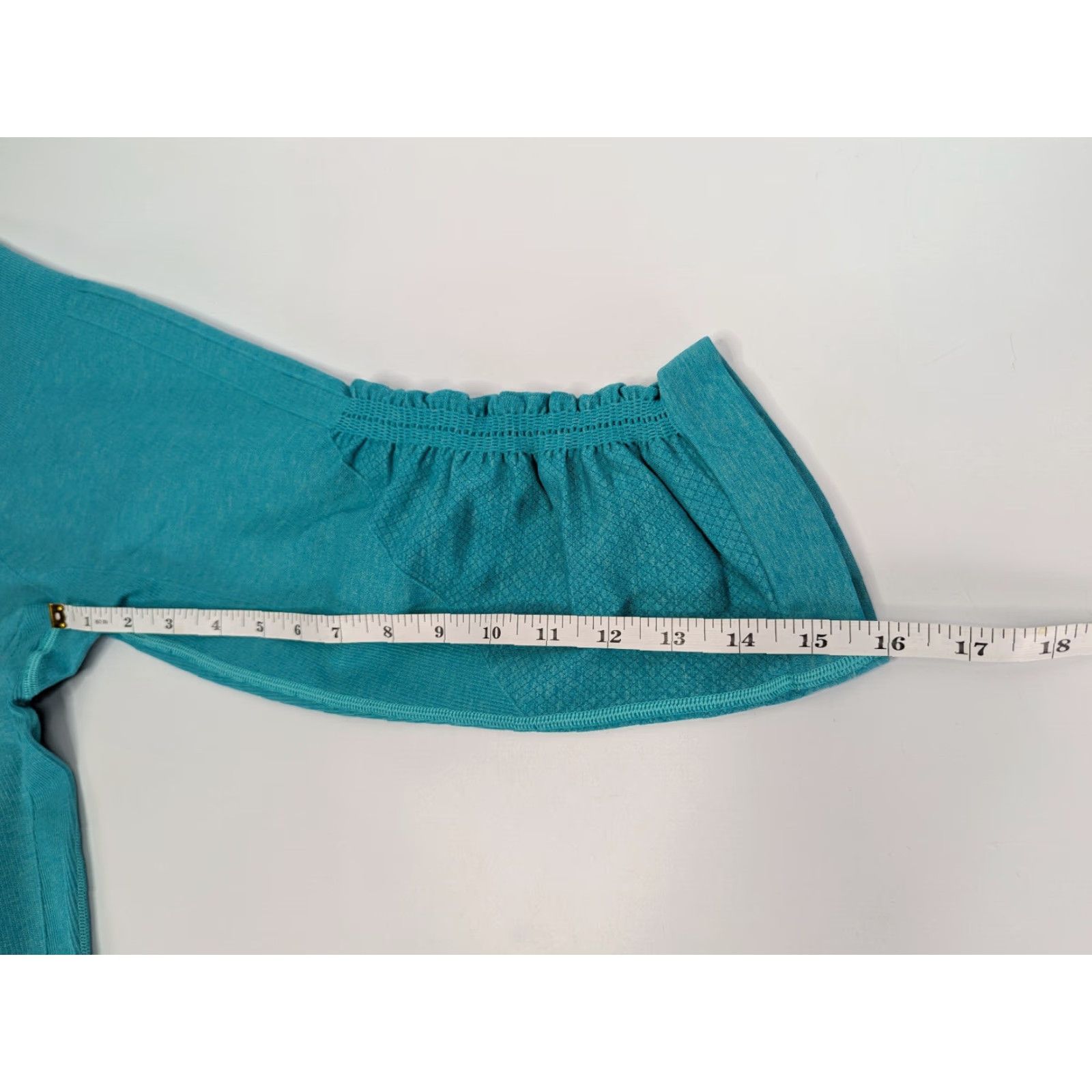 Lululemon Lululemon Flow & Go Cropped Leggings Teal Bali Breeze Seamless Size 6 W6HAVS Size 28" / US 6 / IT 42 - 3 Thumbnail