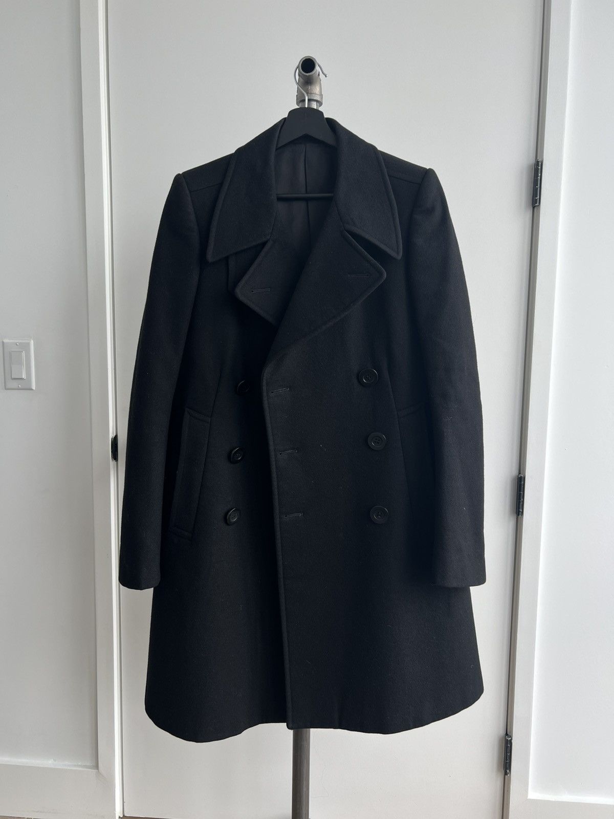 Pre-owned Rick Owens Fw07 Exploder Peacoat In Black