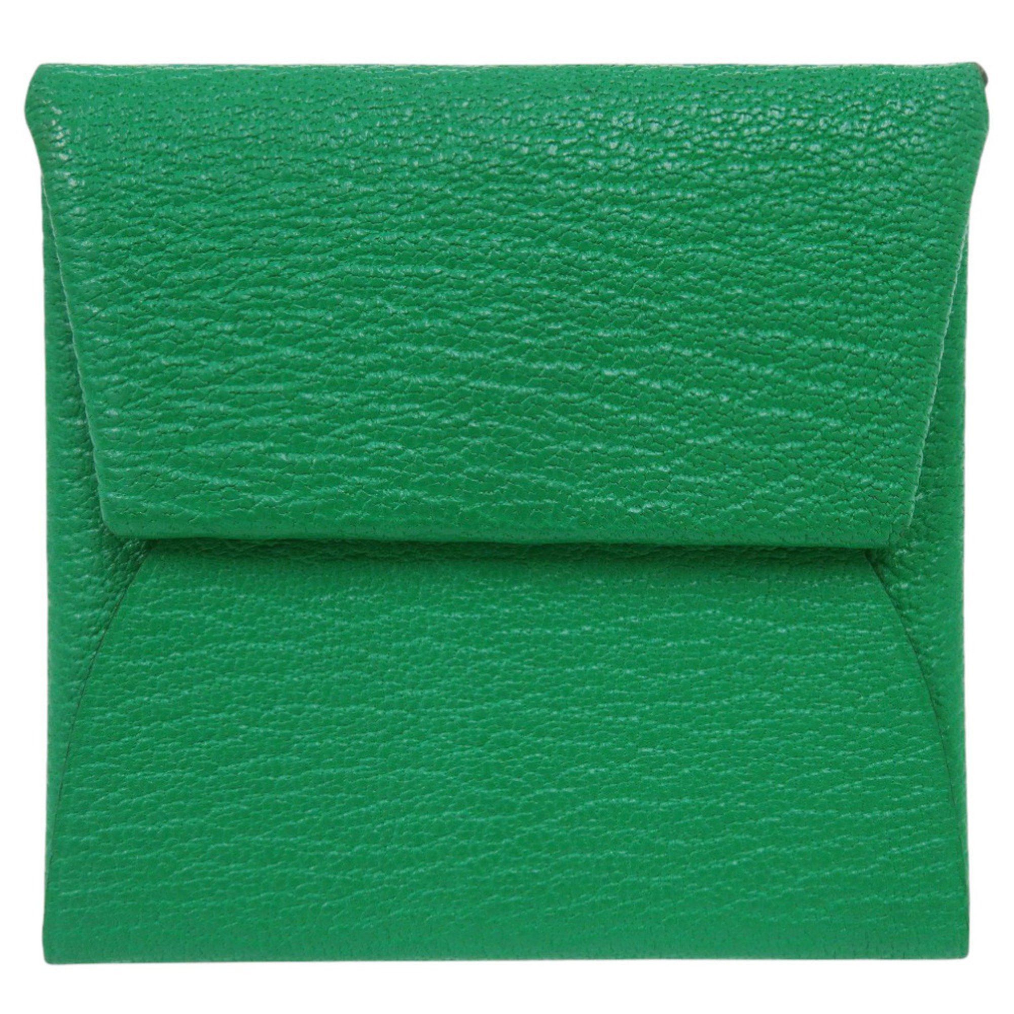 Hermes Like new Hermès Bastia Verso Chevre Mysore Bamboo/Rose Darling silver hardware, K stamp (made in 2025), coin case/wallet, green, 0521 HERMES Size ONE SIZE - 1 Thumbnail