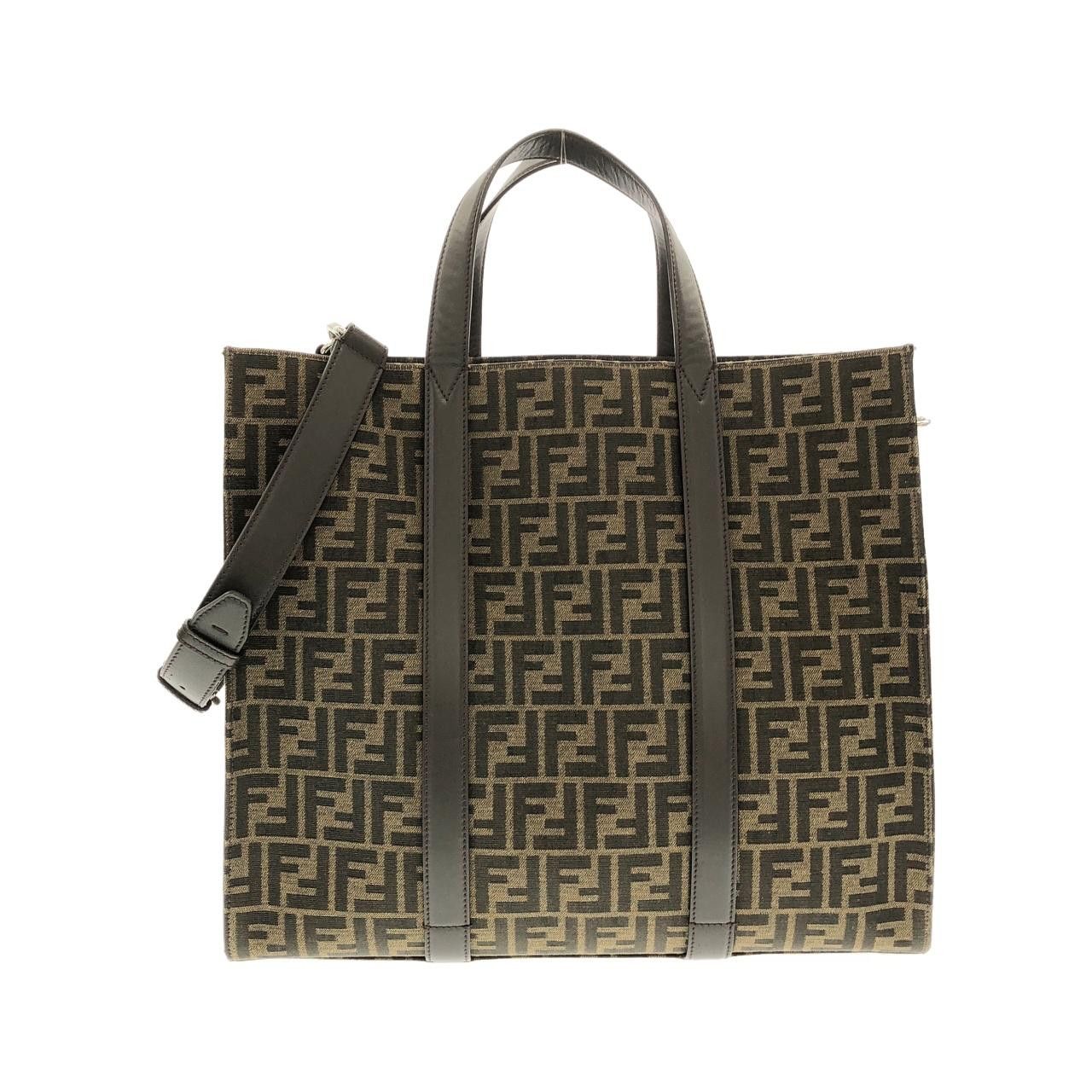 Fendi Fendi Fendi Canvas Calfskin Bag Leather Tote Bag 7VA390AG0M DUTY FREE for USA Size ONE SIZE - 1 Thumbnail