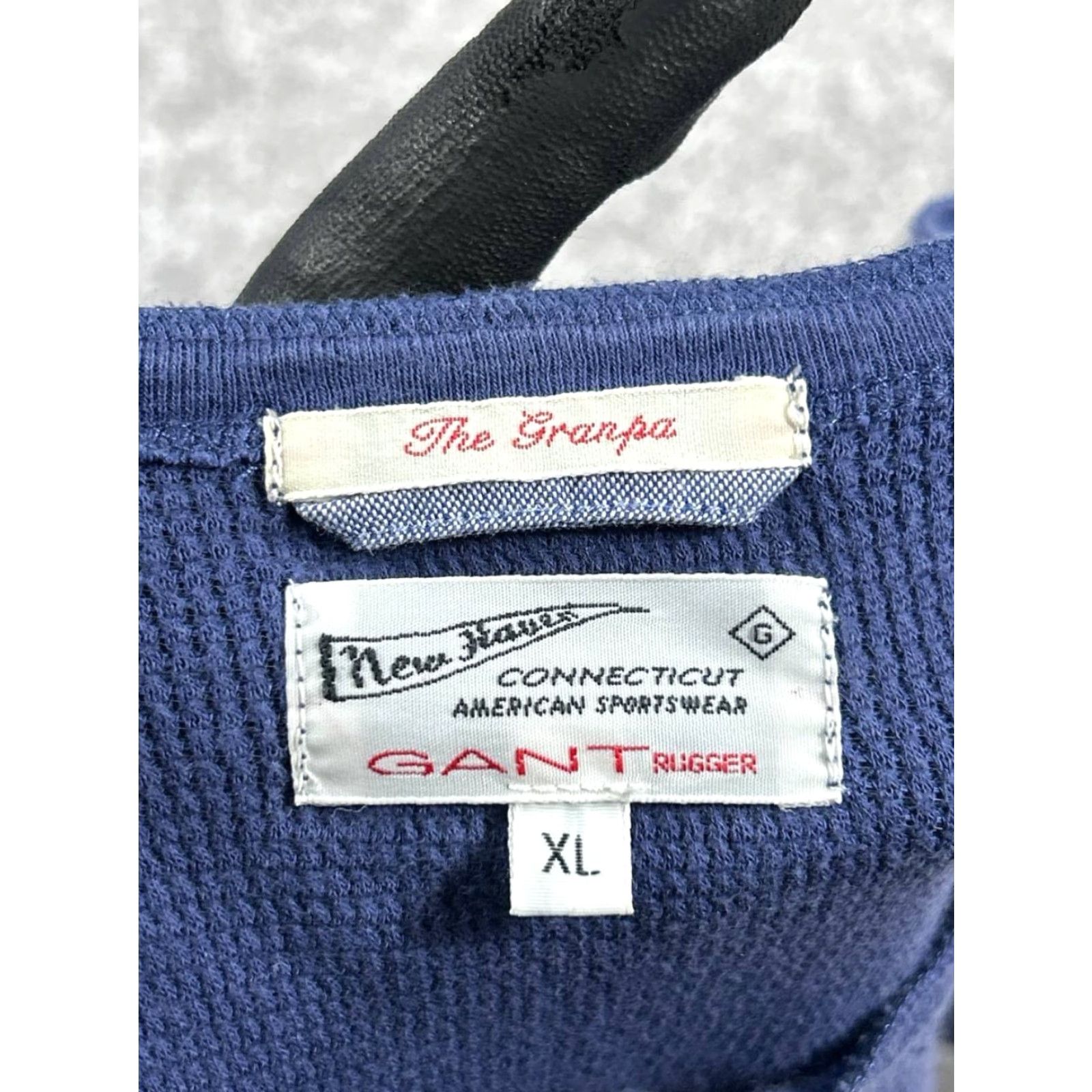 Gant Gant Rigger Shirt Mens XL Blue Cotton Knit Henley Shirt Size US XL / EU 56 / 4 - 3 Thumbnail