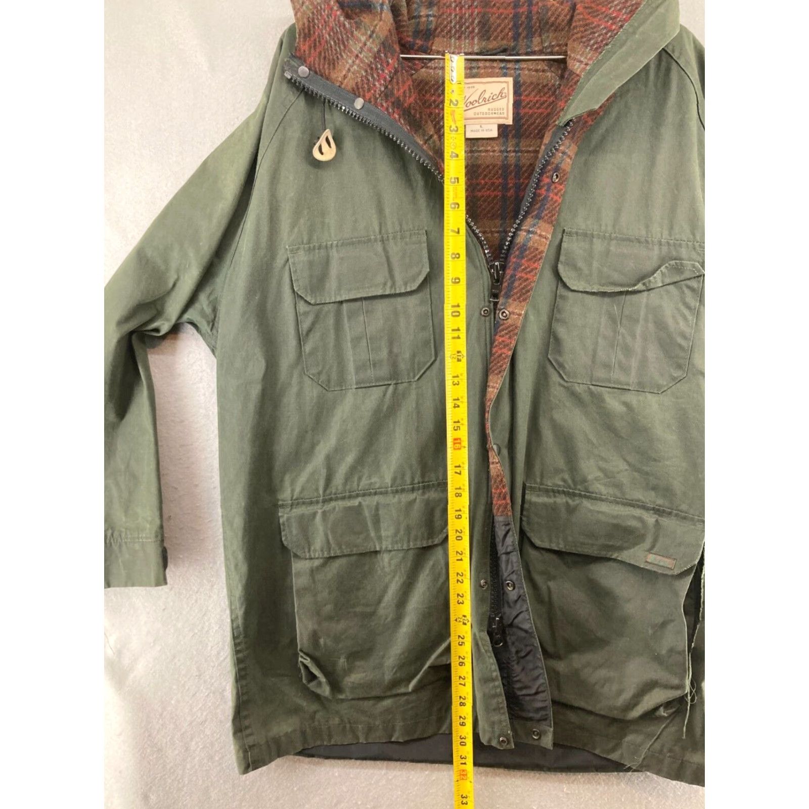 Vintage Woolrich Parka Mens Large Beige Flannel Lined Jacket Coat USA Adult Men VINTAGE Size US L / EU 52-54 / 3 - 3 Thumbnail