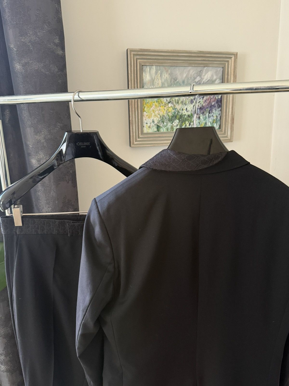 Dior DIOR OBLIQUE SUIT BLACK VIRIGIN WOOL & SILK INTERIOR Size 48L - 4 Thumbnail