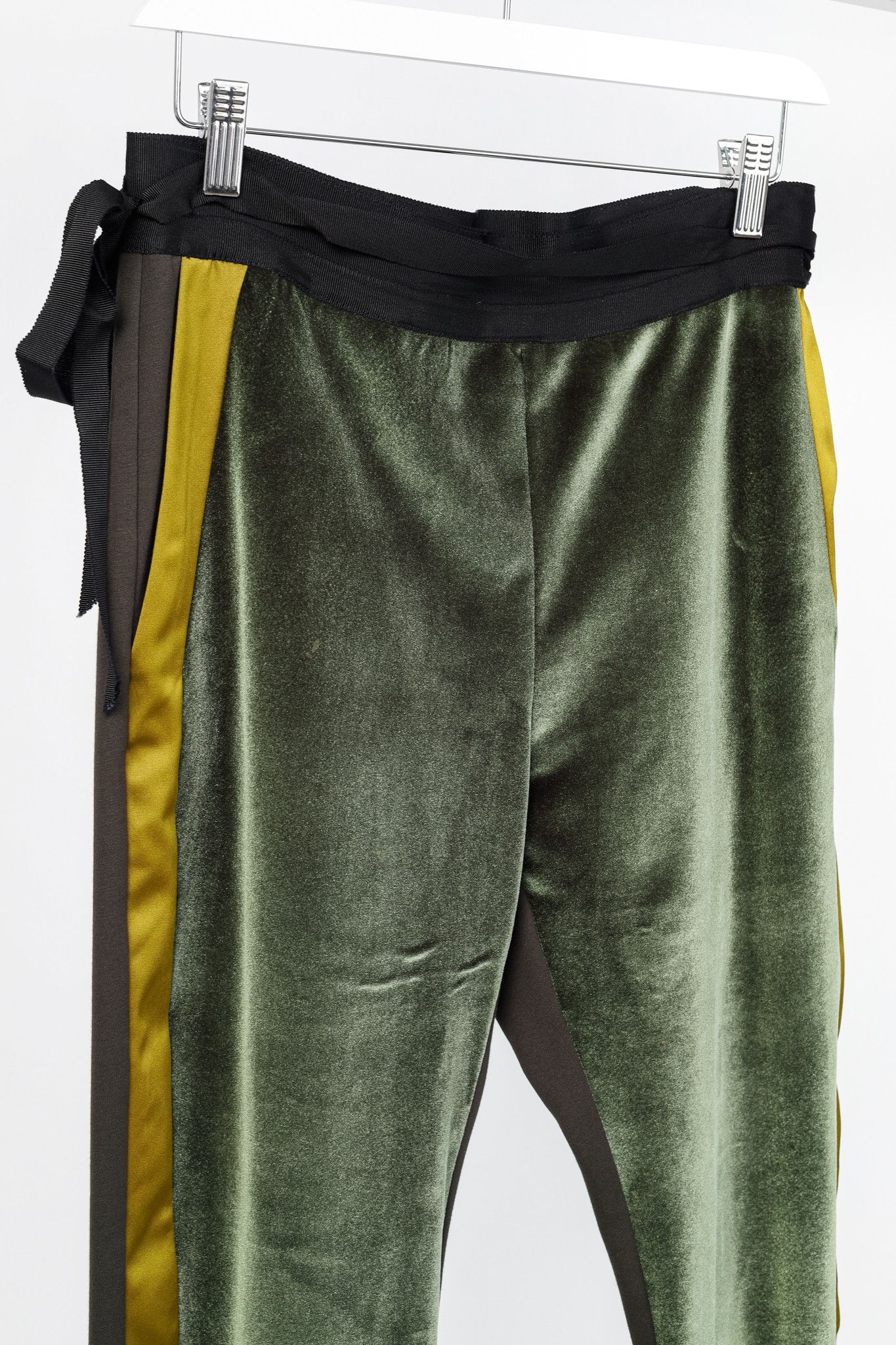 Other UNTTLD AW/18 Rafael Green Velvet Satin-Trim Trousers Size 28" / US 6 / IT 42 - 3 Thumbnail