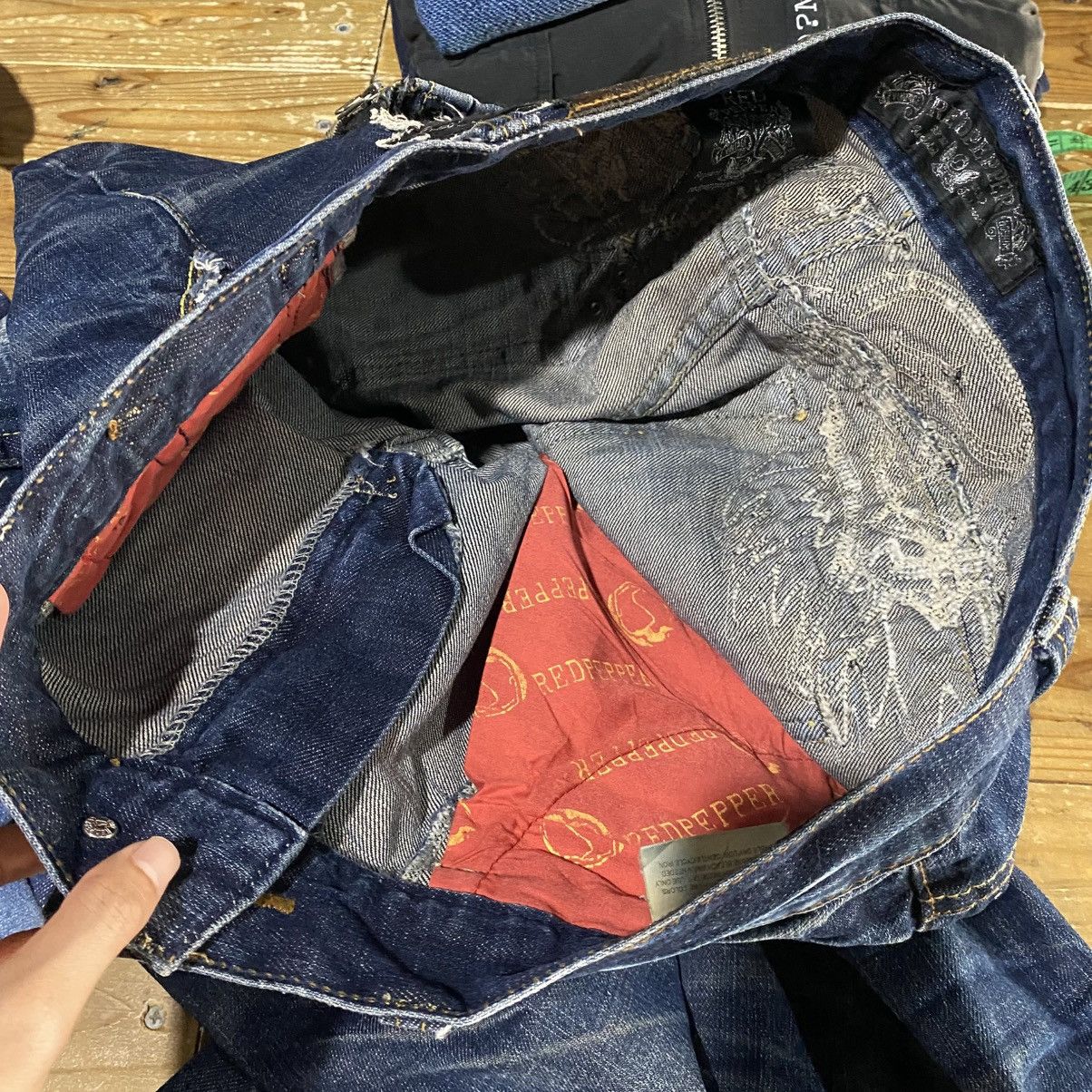 Le Grande Bleu (L.G.B.) Y2K Red Pepper Japan Embroidered Wings Denim Size US 34 / EU 50 - 18 Thumbnail