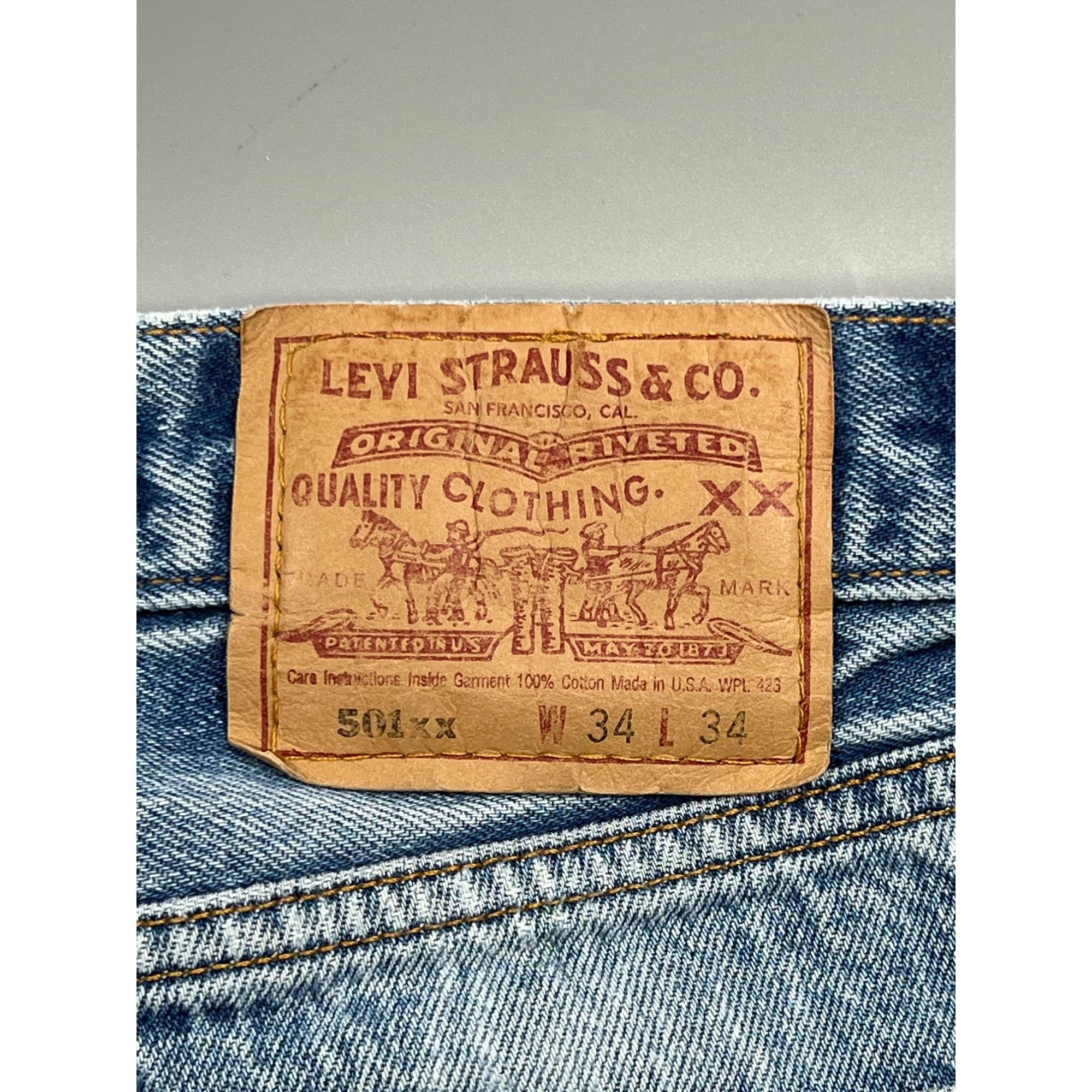 Levi's Levi’s 501xx Made In USA Distressed Denim Jeans (Y0890) Size US 34 / EU 50 - 13 Thumbnail