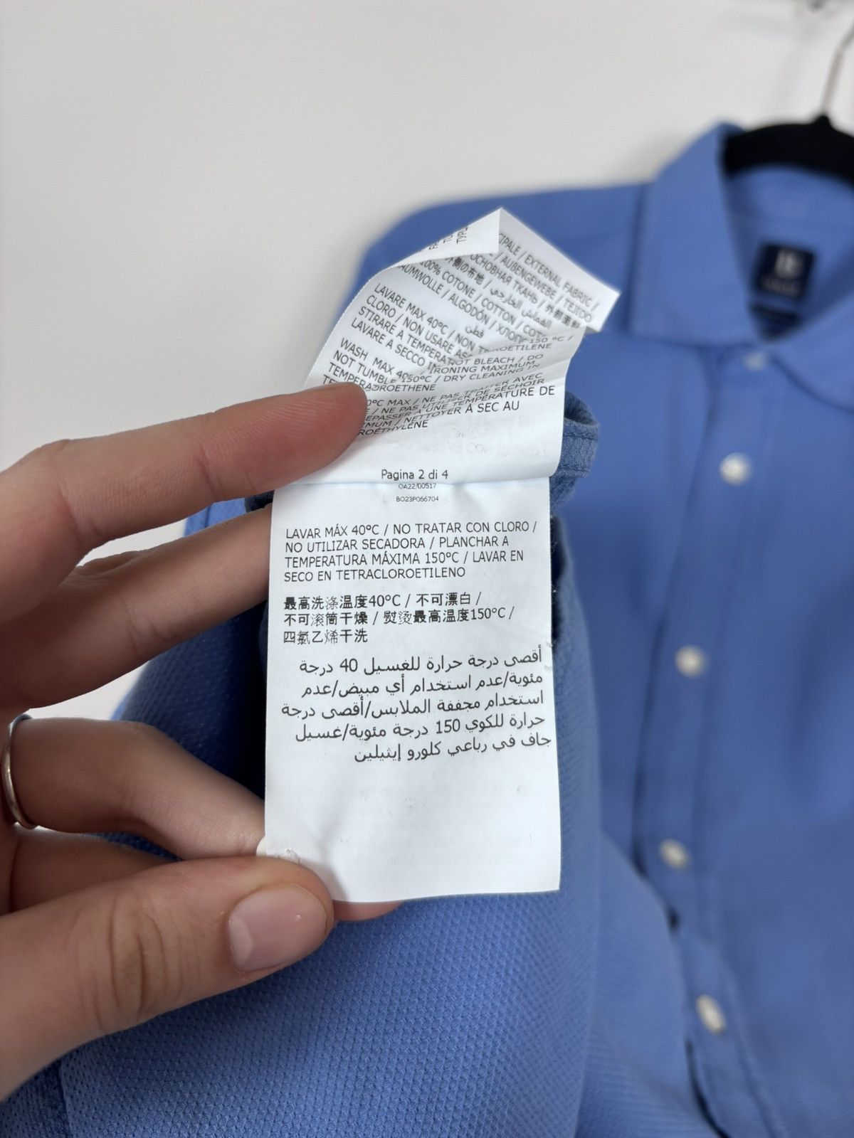 Boggi Boggi Milano Men’s Regular Fit Blue Cotton Button Up Shirt Size US M / EU 48-50 / 2 - 15 Thumbnail