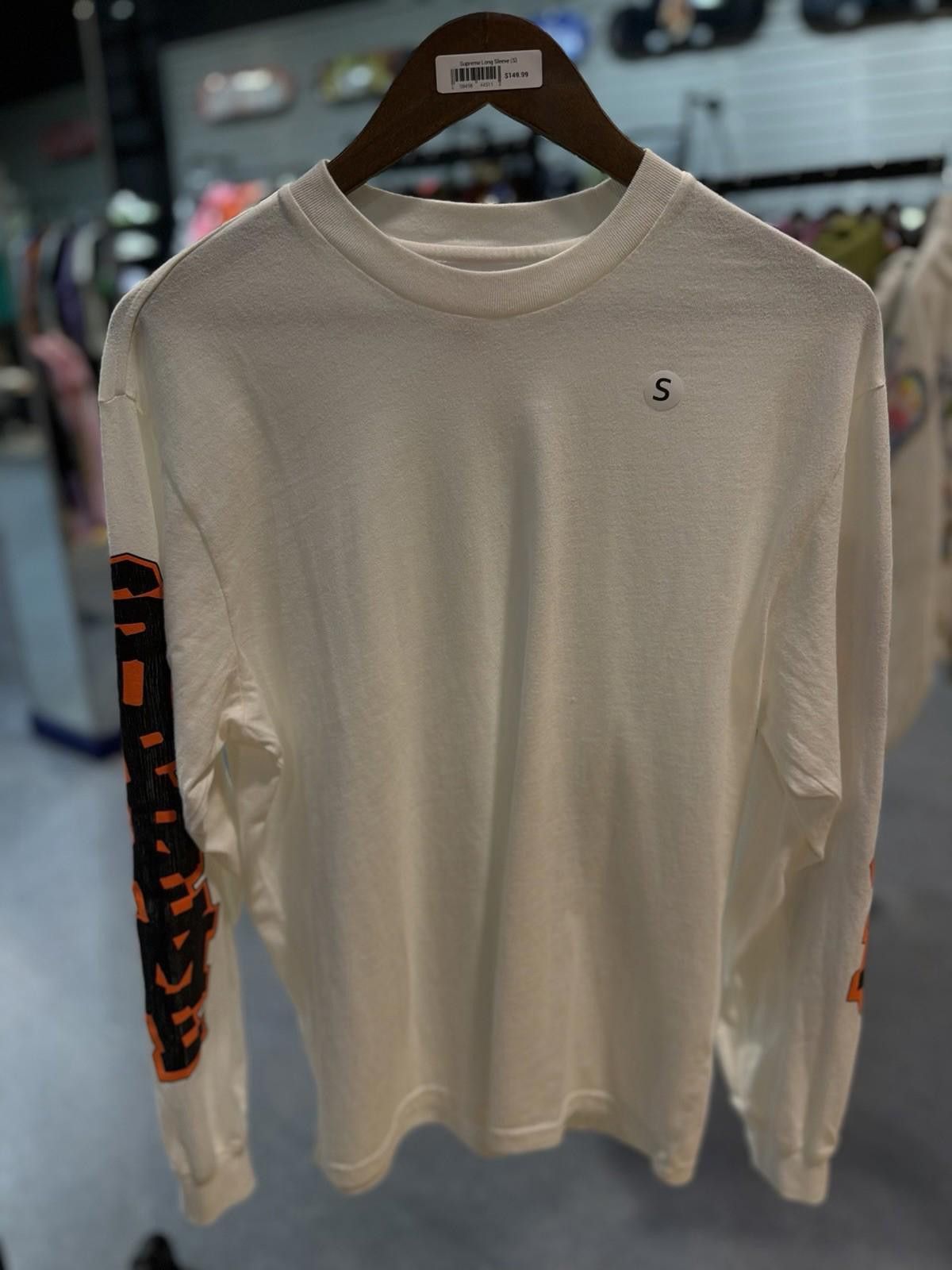 Supreme Supreme Cracked Long Sleeve Top Washed White Orange Size (S) Size US S / EU 44-46 / 1 - 2 Thumbnail