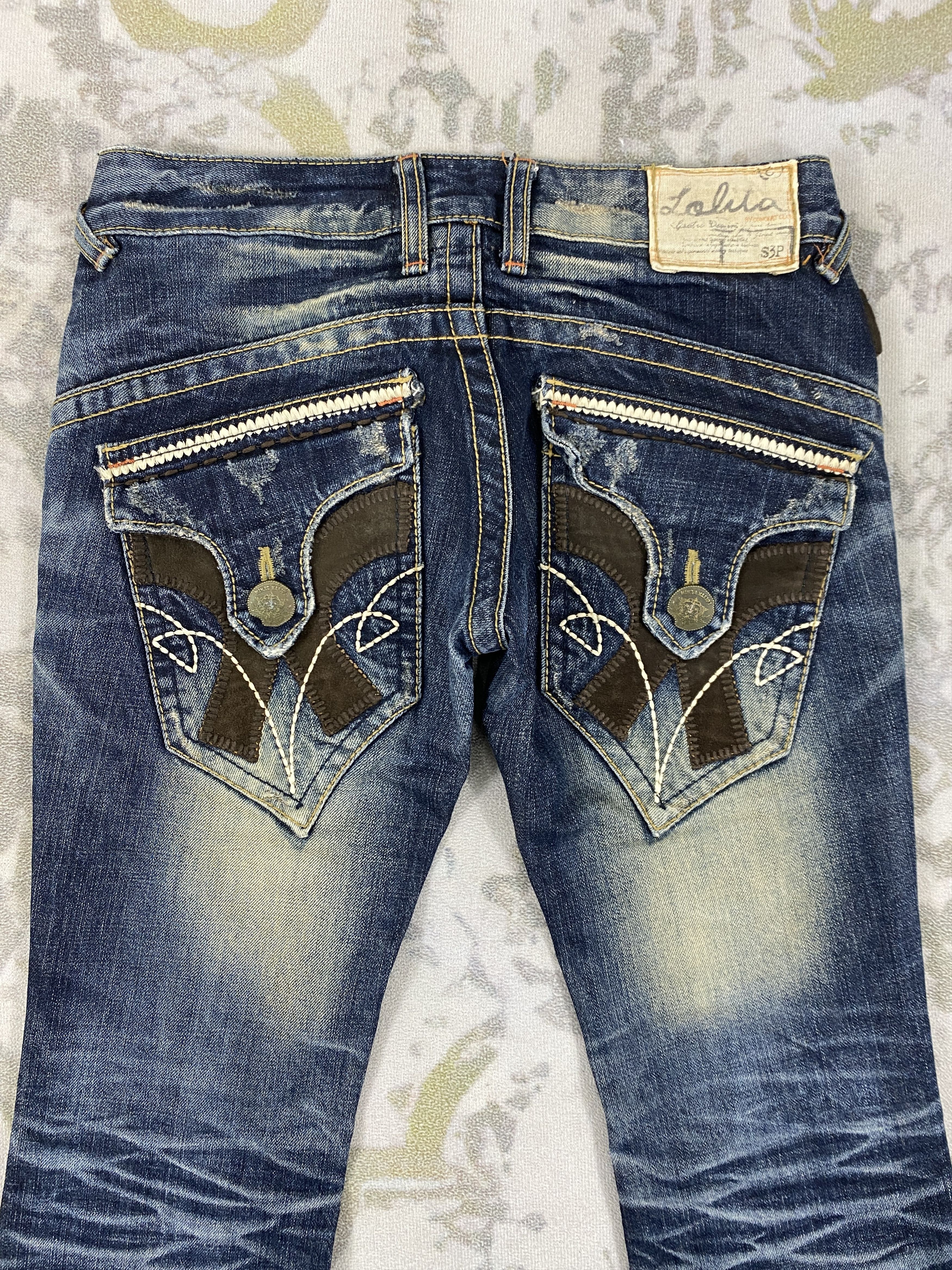 If Six Was Nine Vintage Lolita Low Rise Flare Jeans Denim JN3504 Size US 30 / EU 46 - 4 Thumbnail