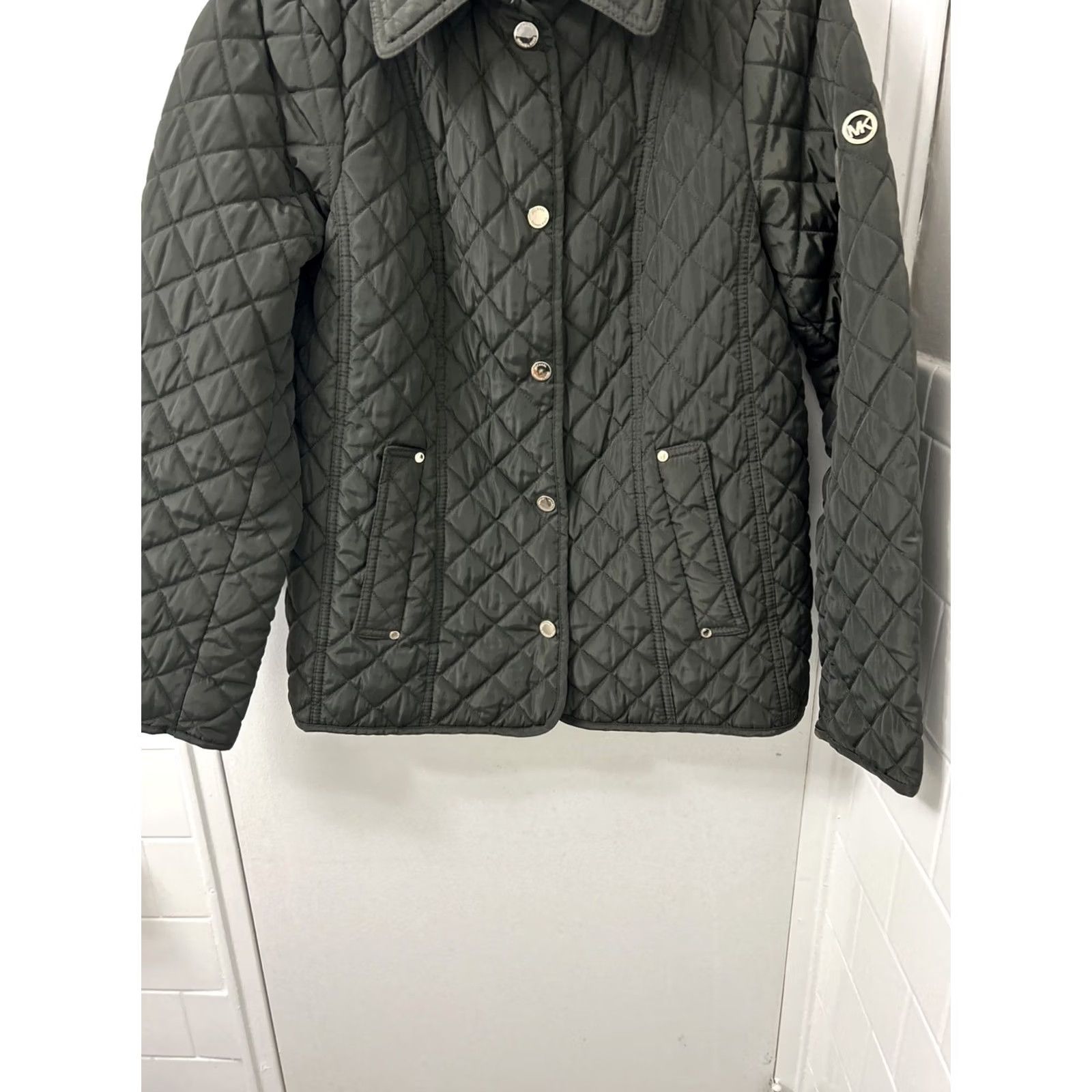 Michael Kors Michael Kors Quilted Jacket Womens M Green Coat Puffer Pockets Monogram Lined Size M / US 6-8 / IT 42-44 - 3 Thumbnail