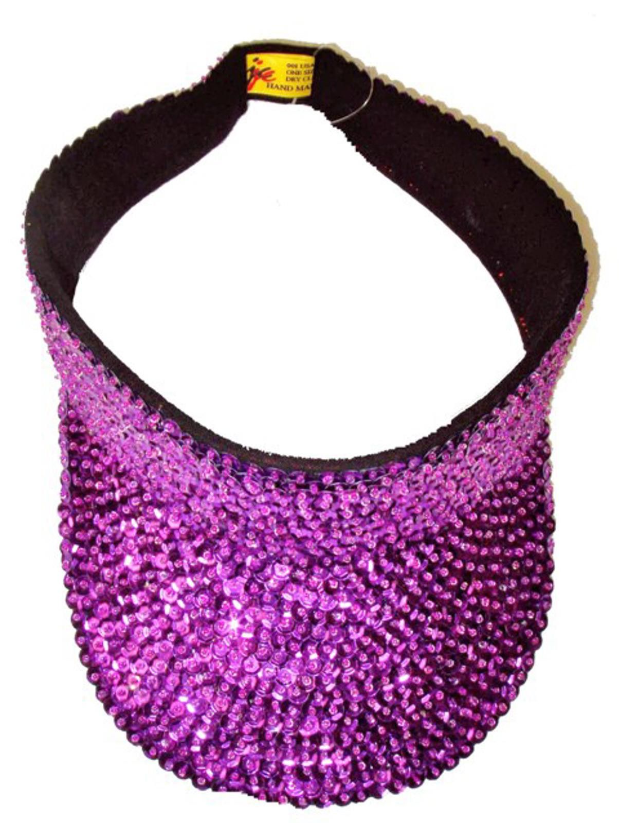 Designer Sequin Sun Visor Purple Size ONE SIZE - 1 Preview