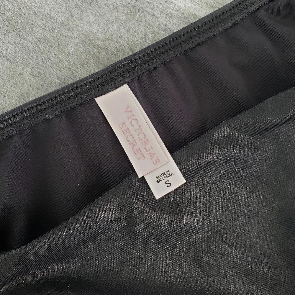 Designer Black Shimmer VS Bikini Bottoms Size ONE SIZE - 3 Thumbnail