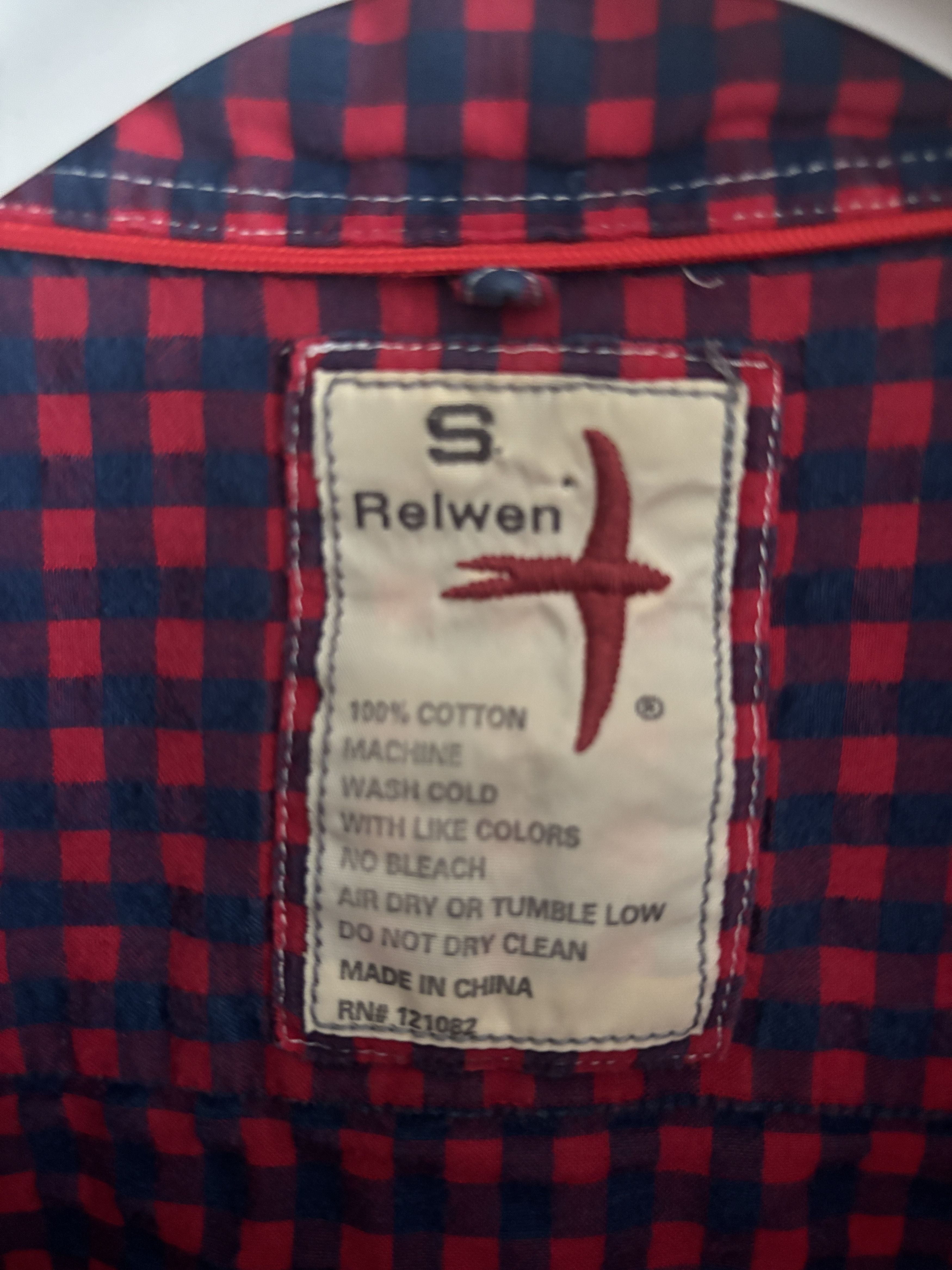 Relwen Gingham Cotton Seersucker Long Sleeve Button Down Shirt Size US S / EU 44-46 / 1 - 12 Thumbnail