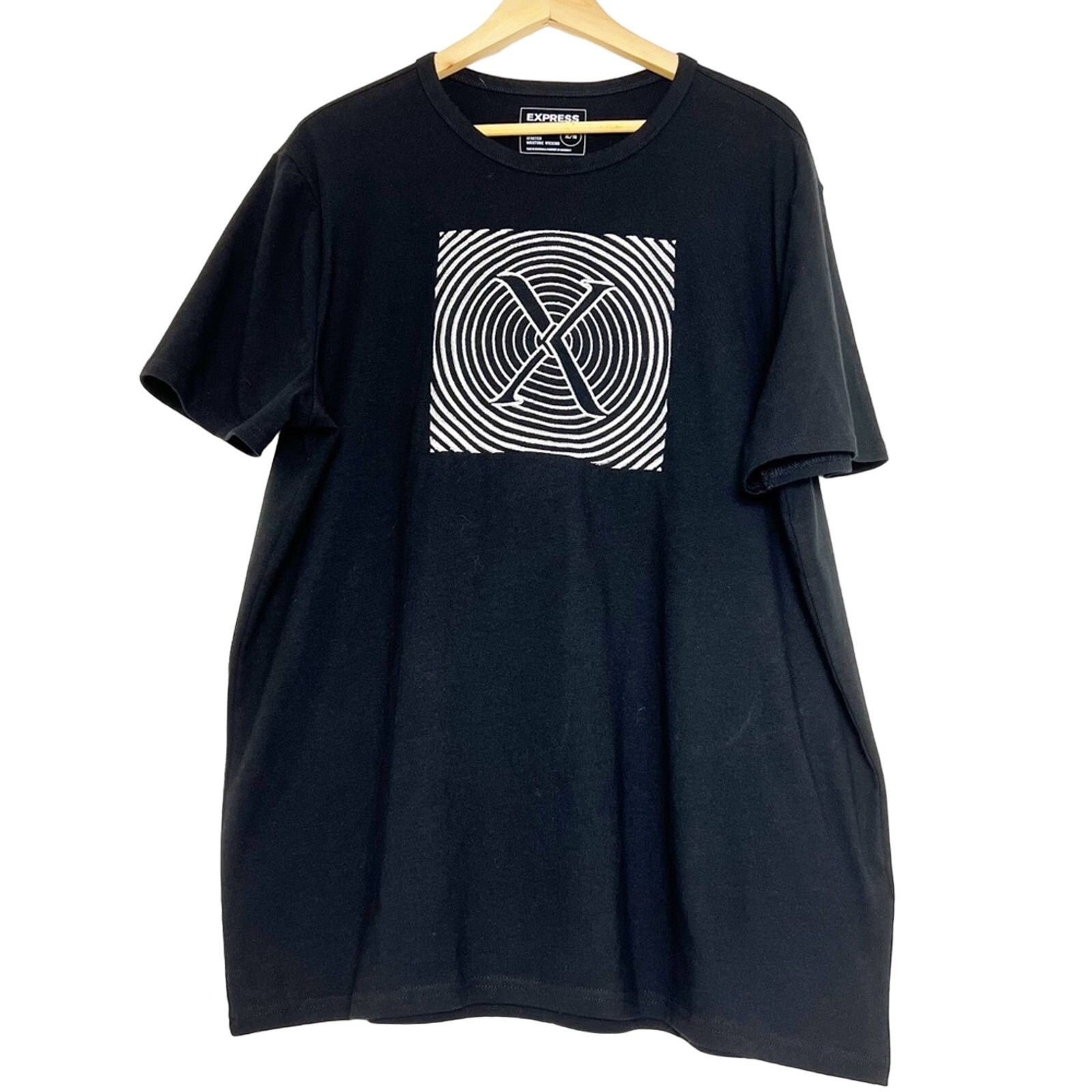 Express Express Black Silver Embroidered X Logo Graphic Tee Men XL Size US XL / EU 56 / 4 - 1 Thumbnail