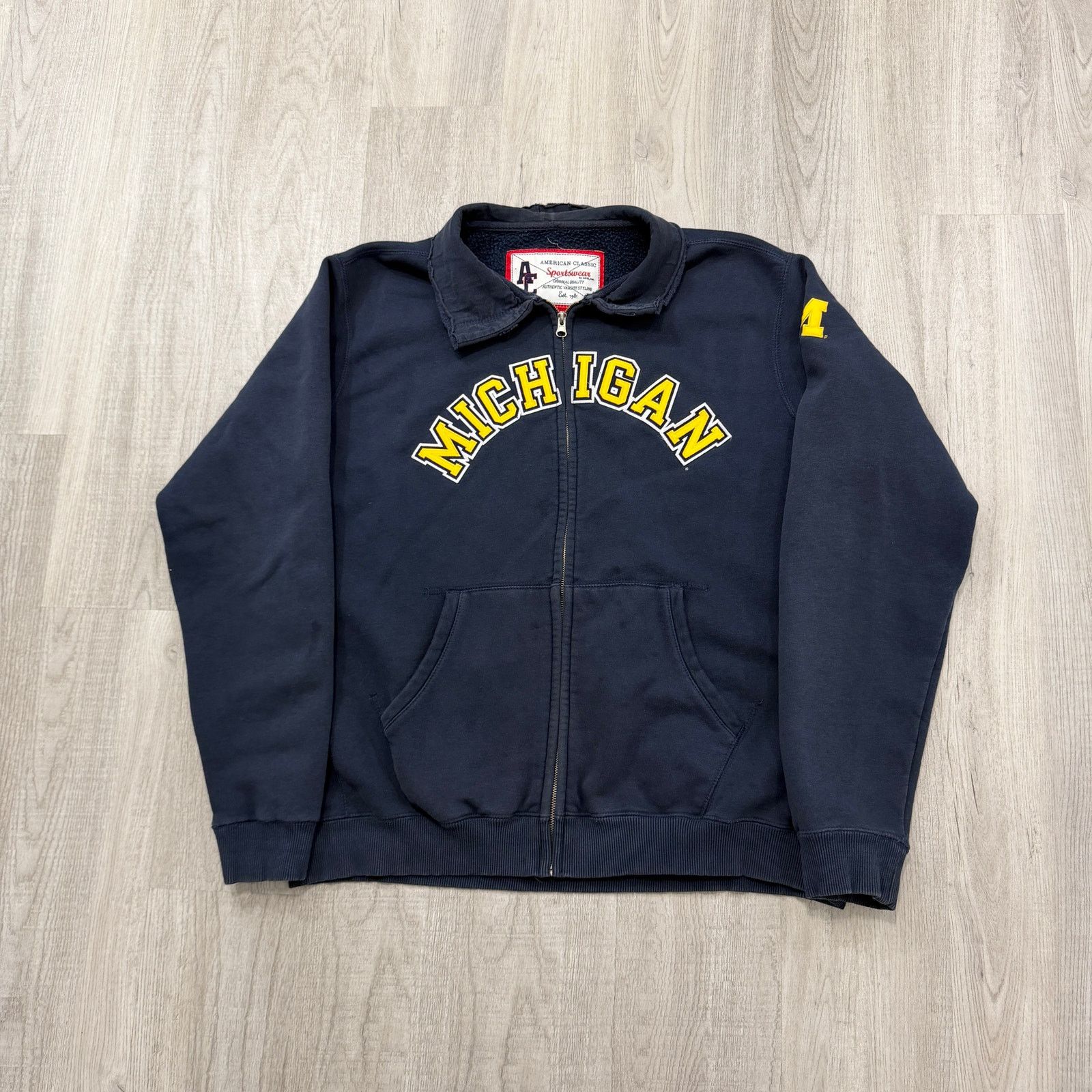 Vintage Michigan Wolverines Full Zip Sweatshirt Mens Extra Large Size US XL / EU 56 / 4 - 1 Thumbnail