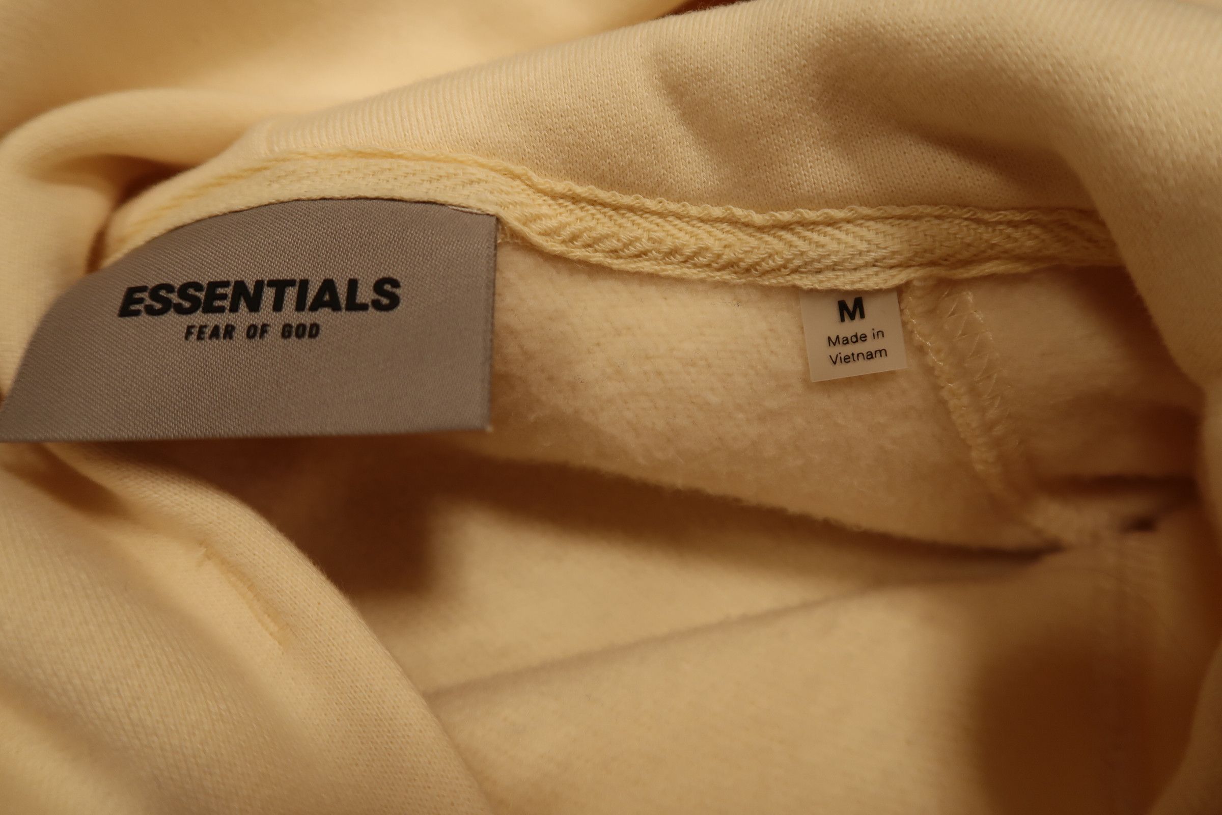 Fear of God Fear of God Essentials Cream and Black Hoodie Size US M / EU 48-50 / 2 - 6 Thumbnail