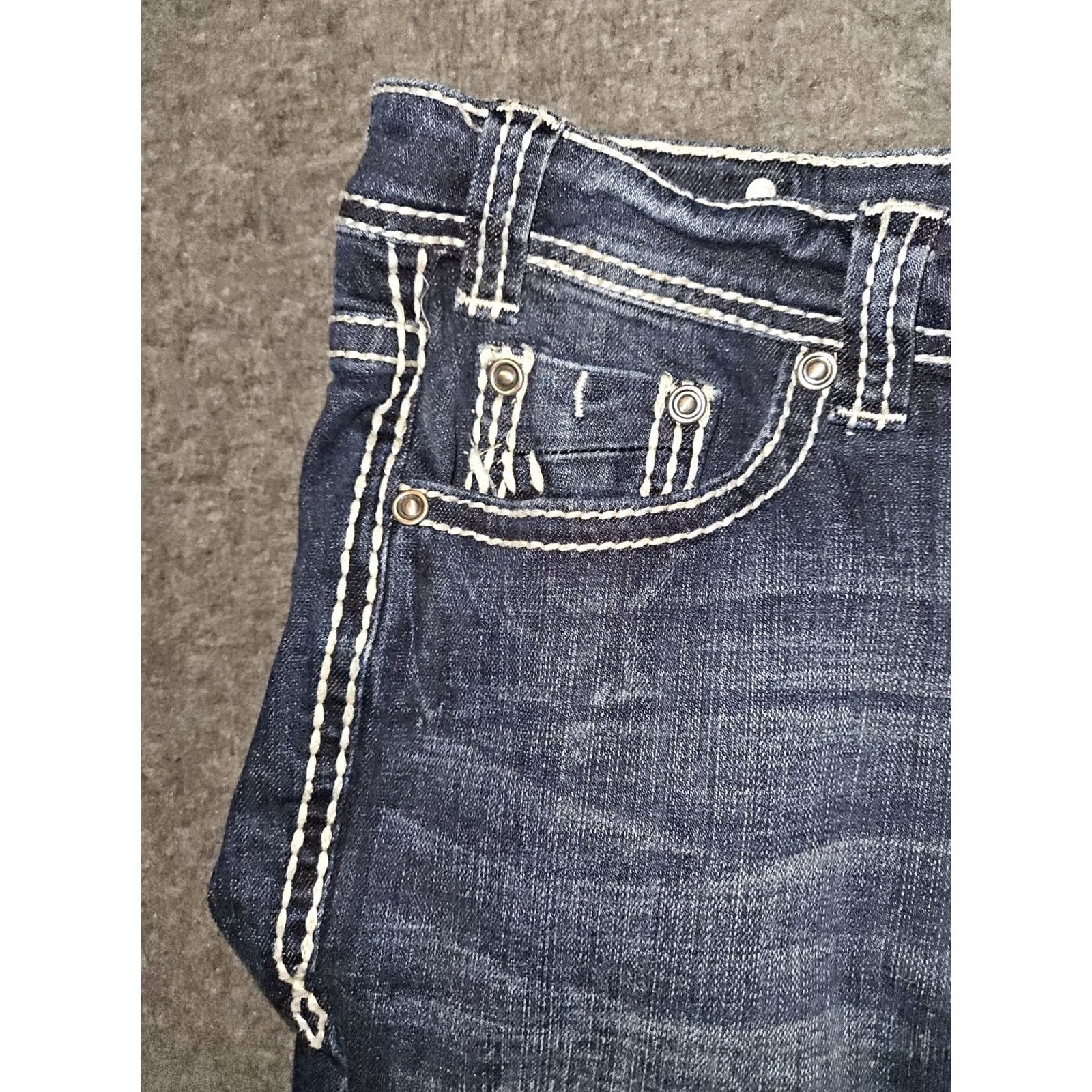 Vintage Rock & Roll Cowgirl Jeans Bootcut Women 30x30 Blue Denim Logo Embroidered Western Preppy Low Rise Skinny? Regular Size 30" / US 8 / IT 44 - 7 Thumbnail
