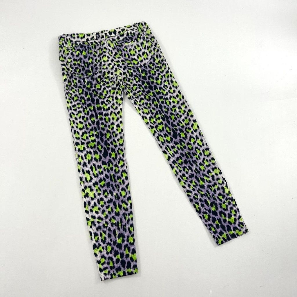 Just Cavalli y2k Cavalli white green and black leopard print jeans Size 31" - 2 Thumbnail