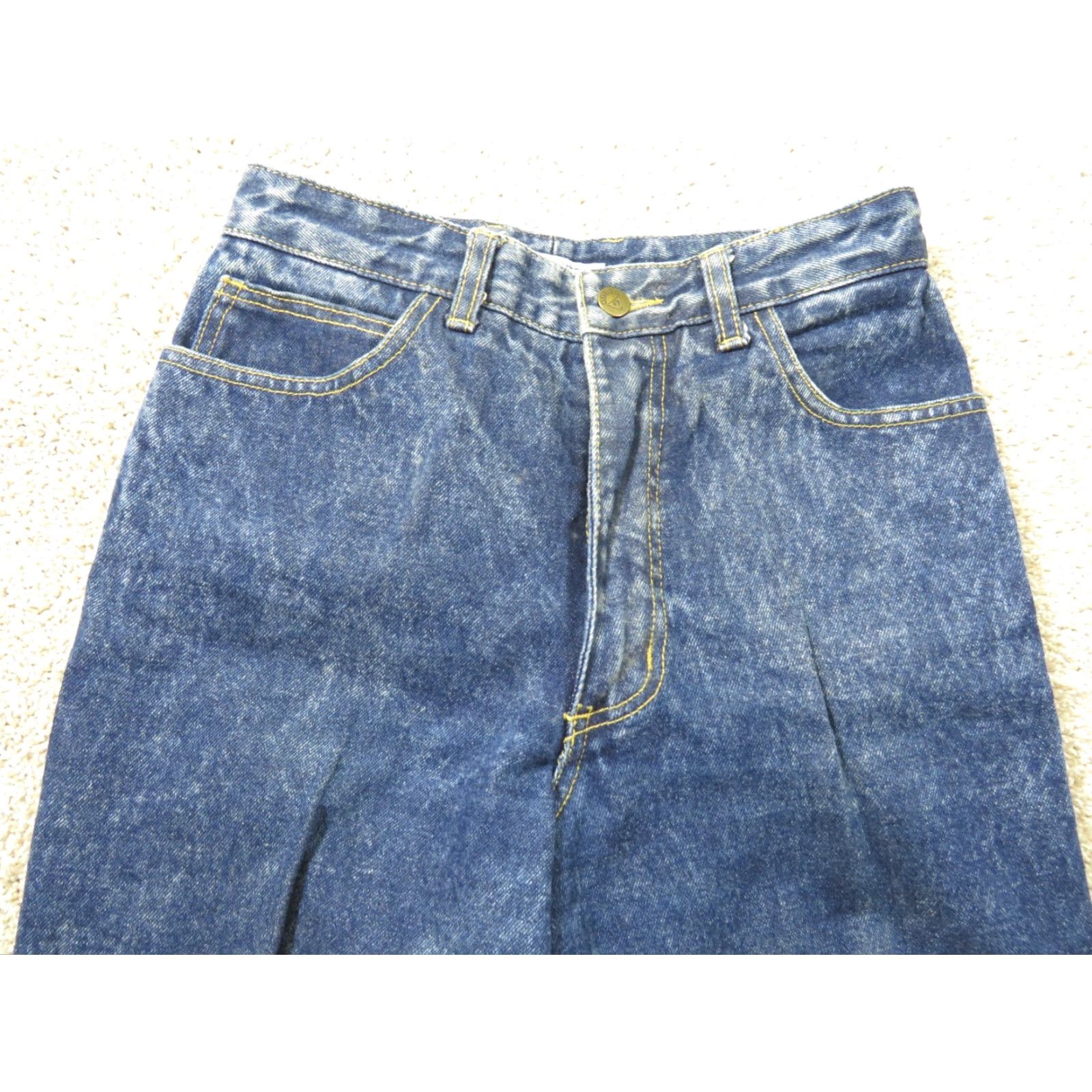 Guess VINTAGE GUESS JEANS Women Dark Blue Tapered 29 26x26.5 Inseam High Rise 5-Pocket Ankle Zip USA 80s 90s Designer Georges Marciano Size 29" - 4 Thumbnail