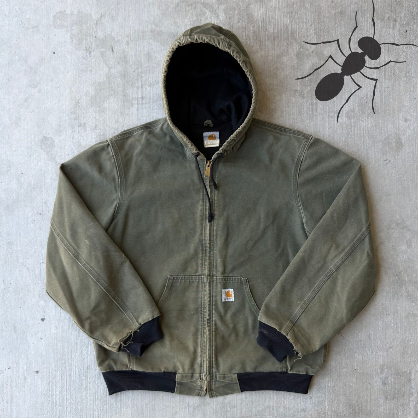 Carhartt × Vintage Carhartt J131 GRN green hooded work wear jacket Size US M / EU 48-50 / 2 - 1 Thumbnail