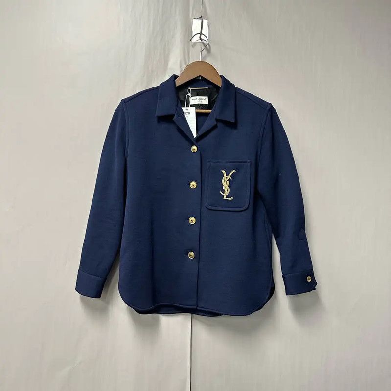 YSL Navy Wool Jacket for Women 0089