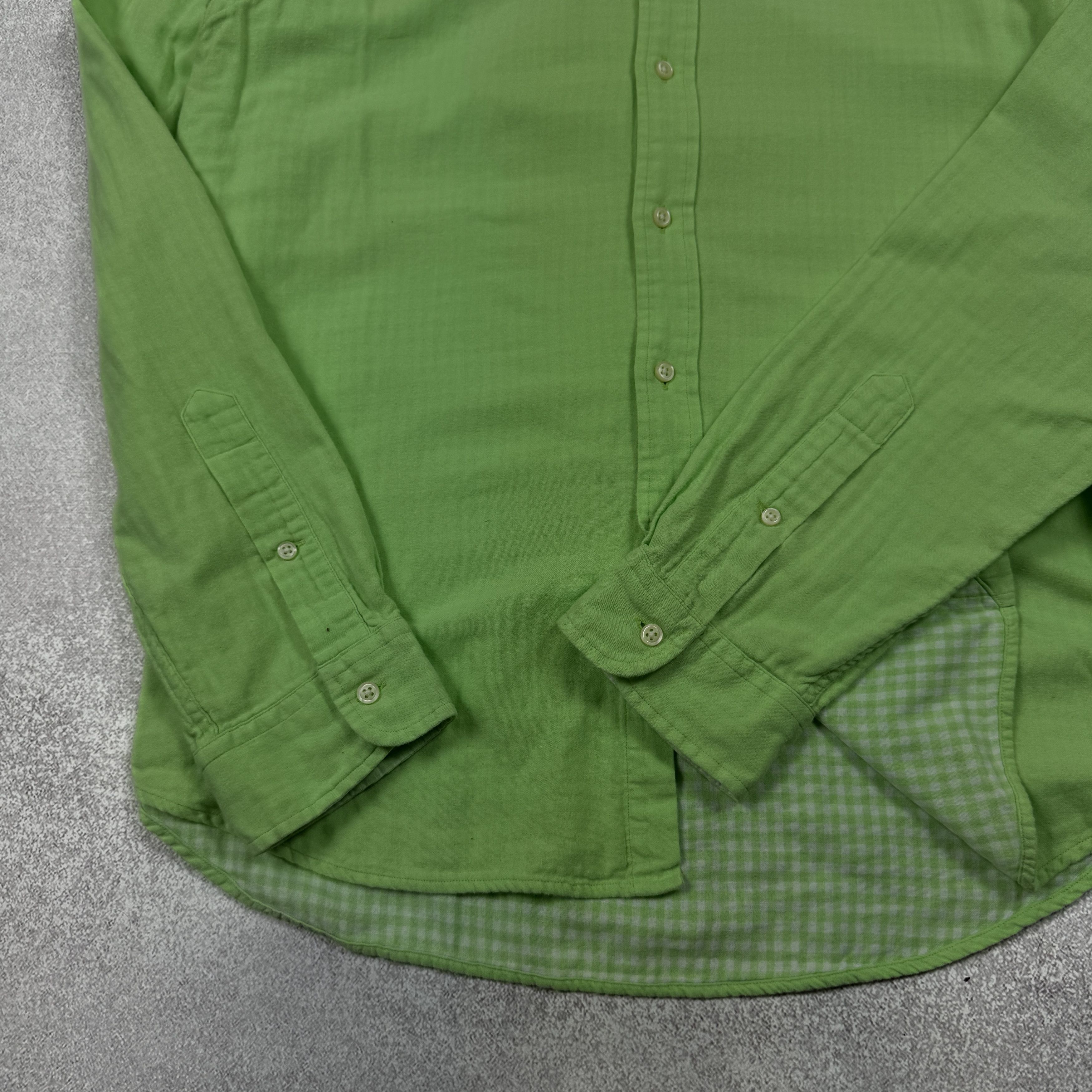 Polo Ralph Lauren Men`s Polo Ralph Lauren Green Cotton Slim Fit Shirt Size XL Size US XL / EU 56 / 4 - 4 Thumbnail