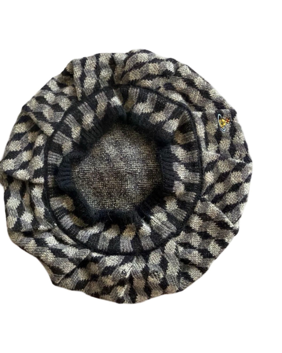 Vivienne Westwood Orb Embroidery Check Beret Size ONE SIZE - 3 Thumbnail