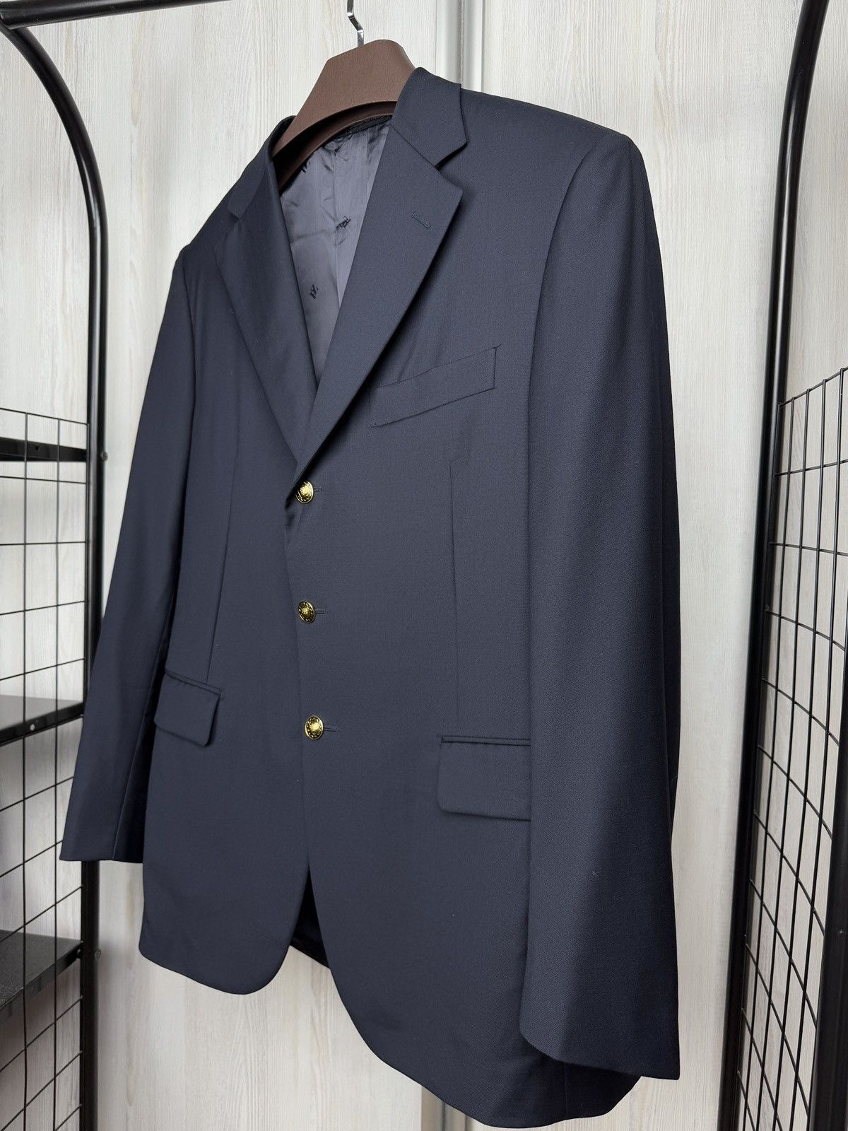 Pal Zileri Pal Zileri Navy Blue Super 120s Wool Metal buttons blazer Size 44R - 6 Thumbnail