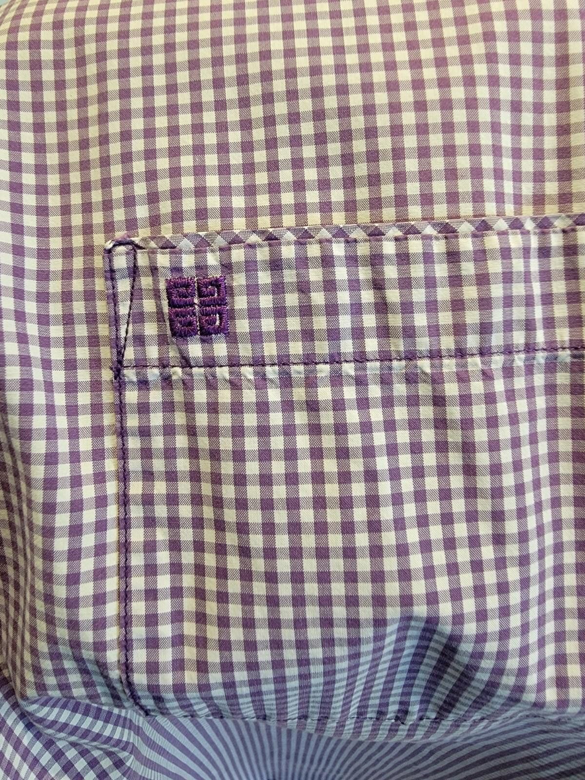 Givenchy GIVENCHY Purple Plaid Checked Button Up Woven Shirt Size XL Size US XL / EU 56 / 4 - 2 Thumbnail