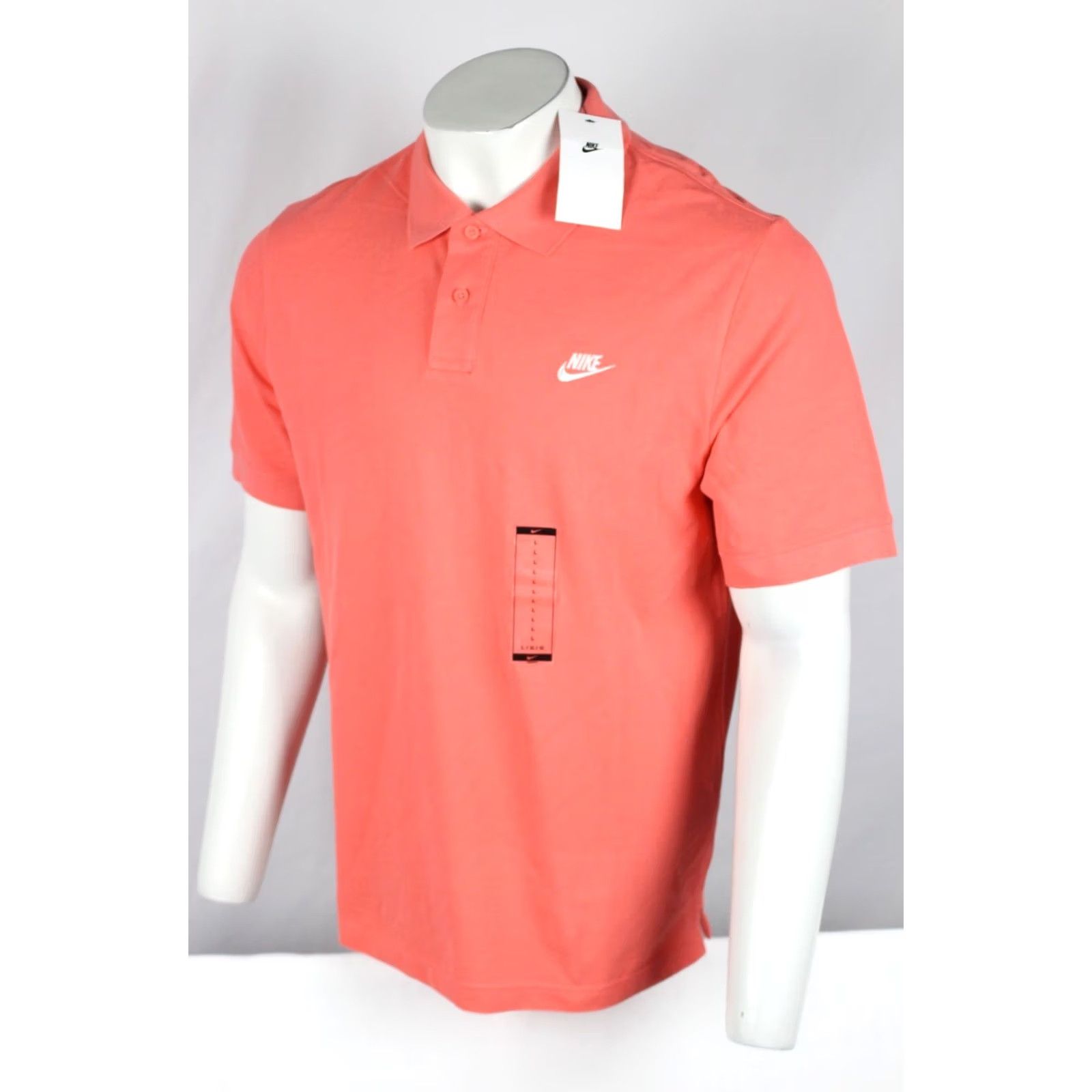 Nike Nike Club Polo Shirt Men Short Sleeve Large Coral Pink 100% Cotton Regular Fit Button Collared Golf Nike Mens Size US L / EU 52-54 / 3 - 4 Thumbnail