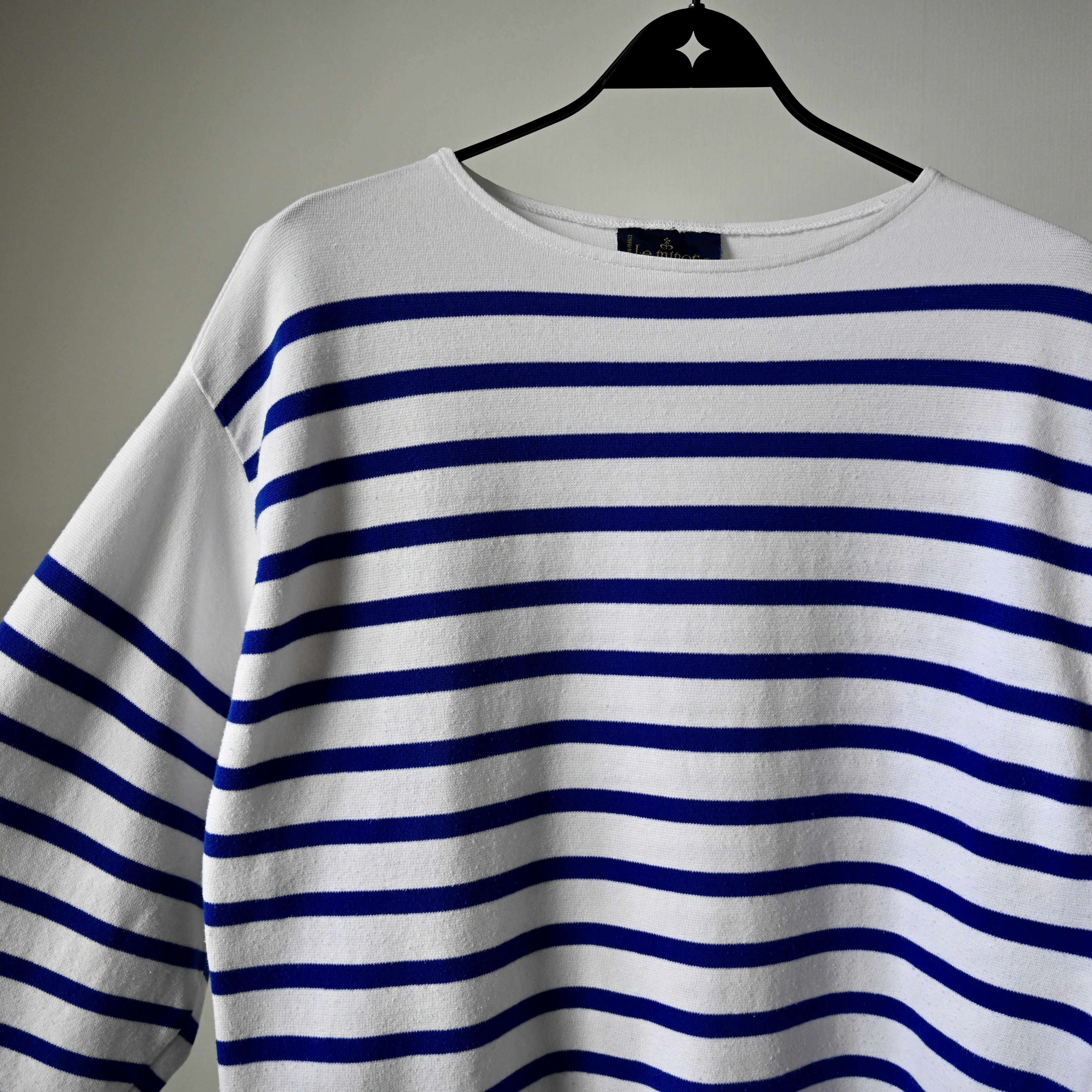 Vintage VTG 1990s Le Minor cotton sailor shirt, striped, T.5/XXL Size US XXL / EU 58 / 5 - 6 Thumbnail