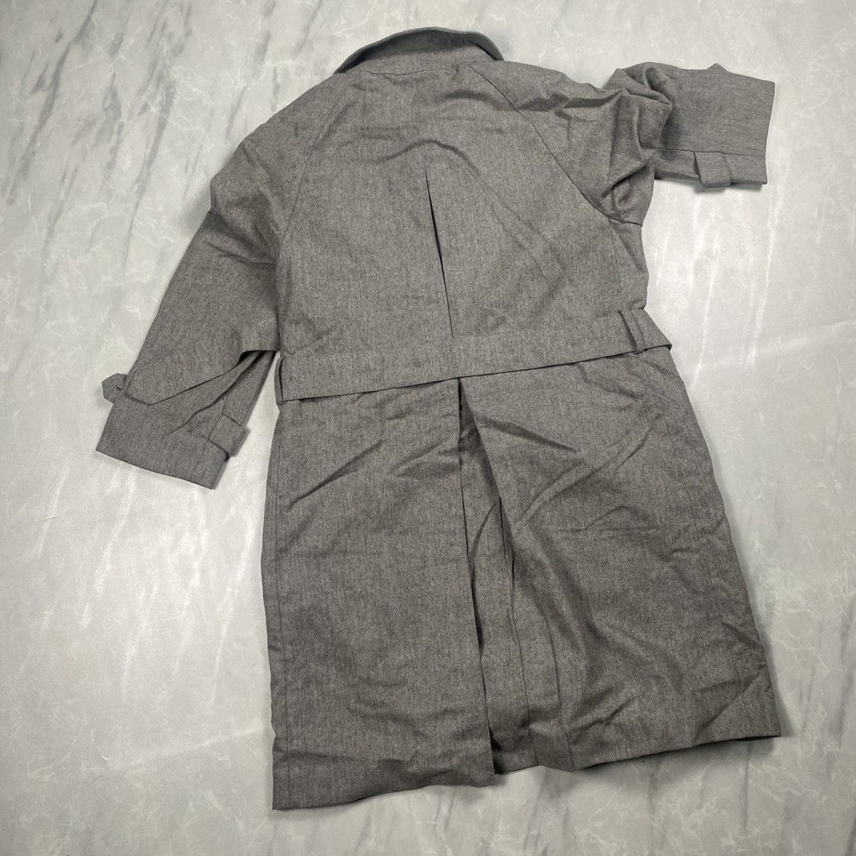 Sanyo Vintage 90s Sanyo Blue Flag Wool Blend Light Trench Coat Size US M / EU 48-50 / 2 - 3 Thumbnail