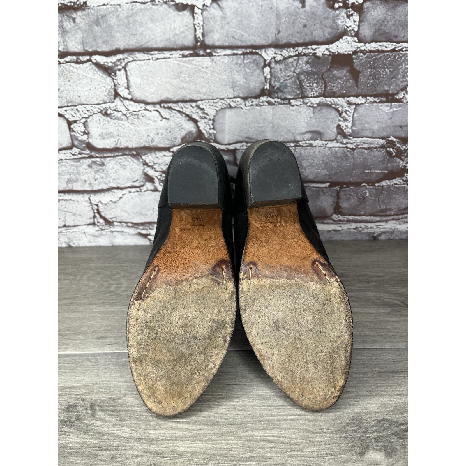 Rag & Bone Rag Bone Newbury Black Leather Stacked Heel Ankle Booties Wo Size US 8 / IT 38 - 20 Thumbnail