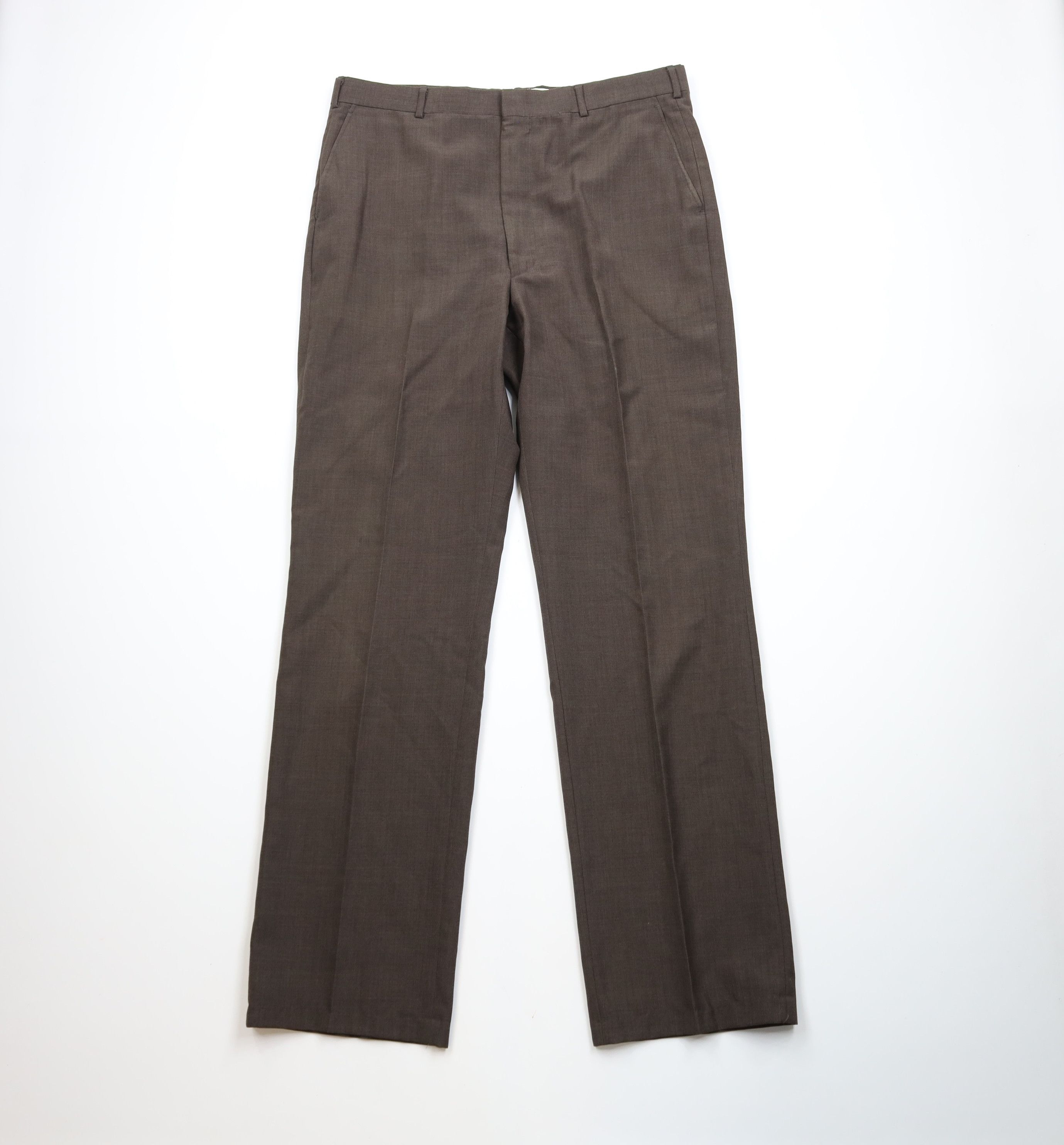Vintage Vintage 70s Streetwear Wool Blend Wide Leg Chino Pants USA Size US 38 / EU 54 - 1 Thumbnail
